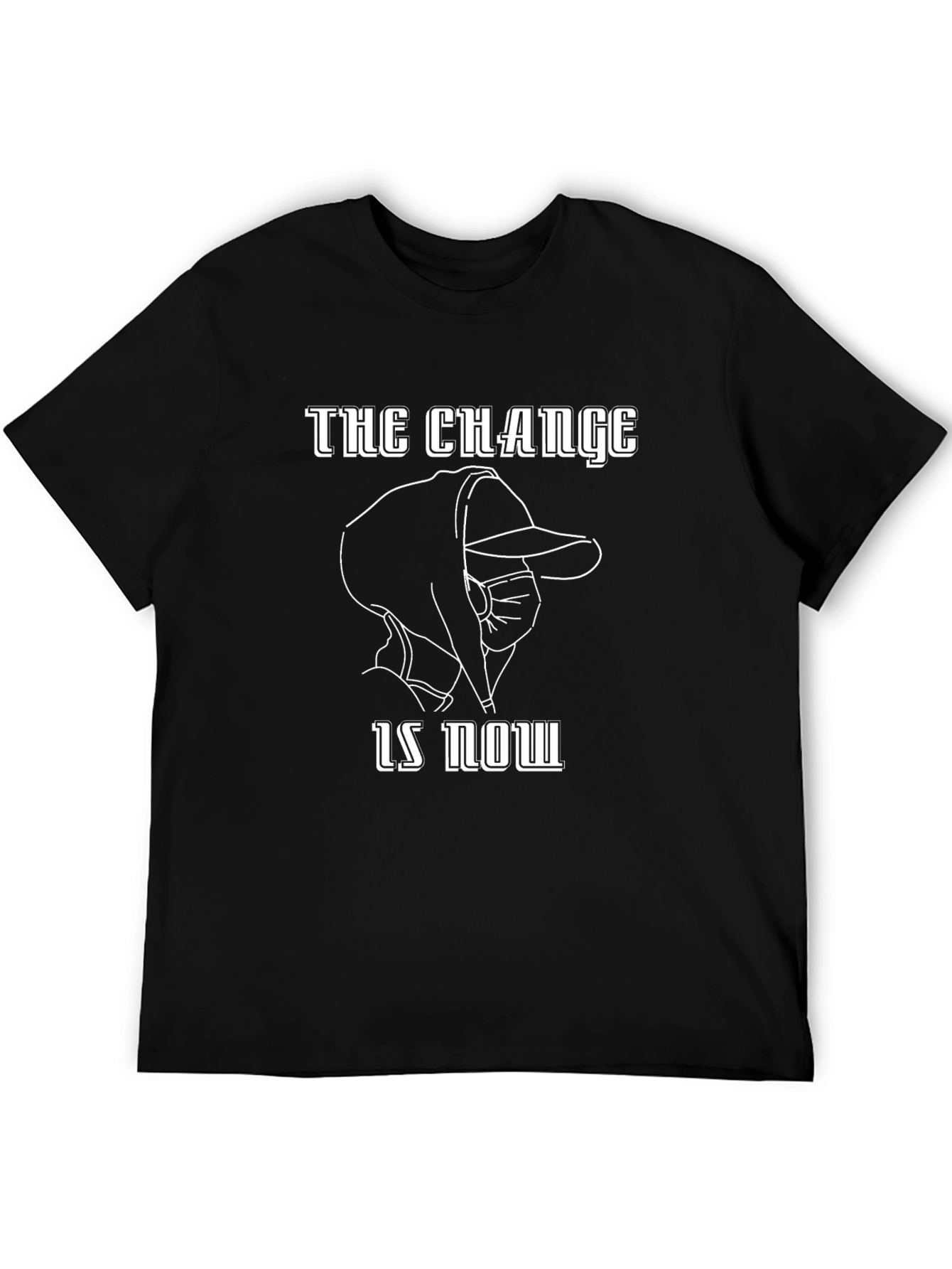 The Change is Now Black Graphic T-Shirt
