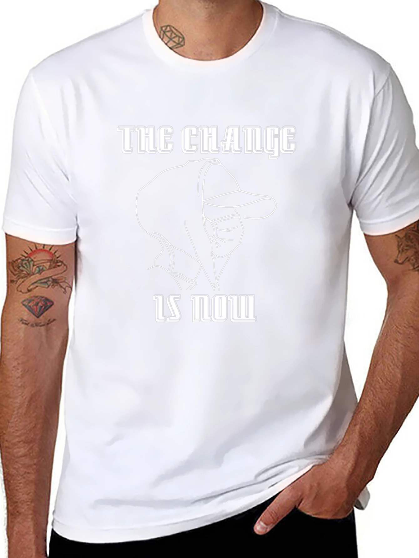 The Change is Now Black Graphic T-Shirt