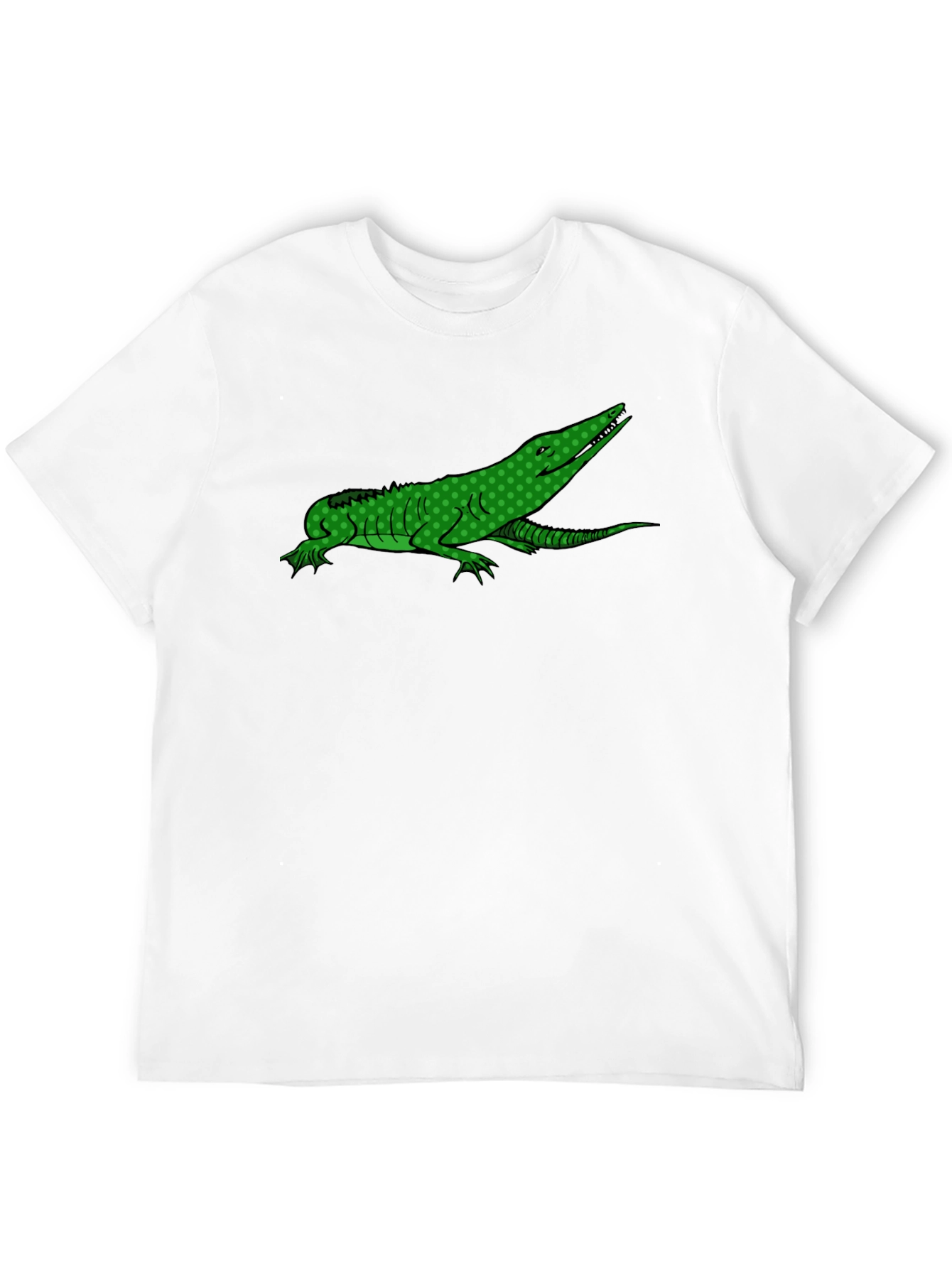 Green Alligator Graphic Black T-Shirt