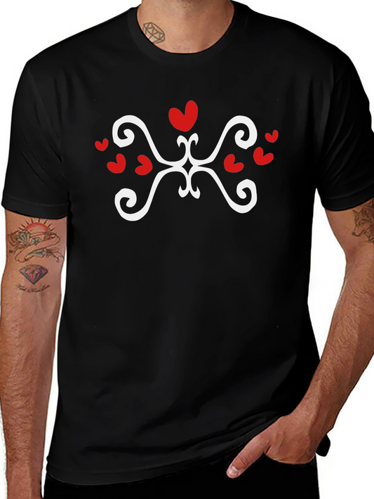 Heart Swirl Graphic Tee - Stylish Black T-Shirt
