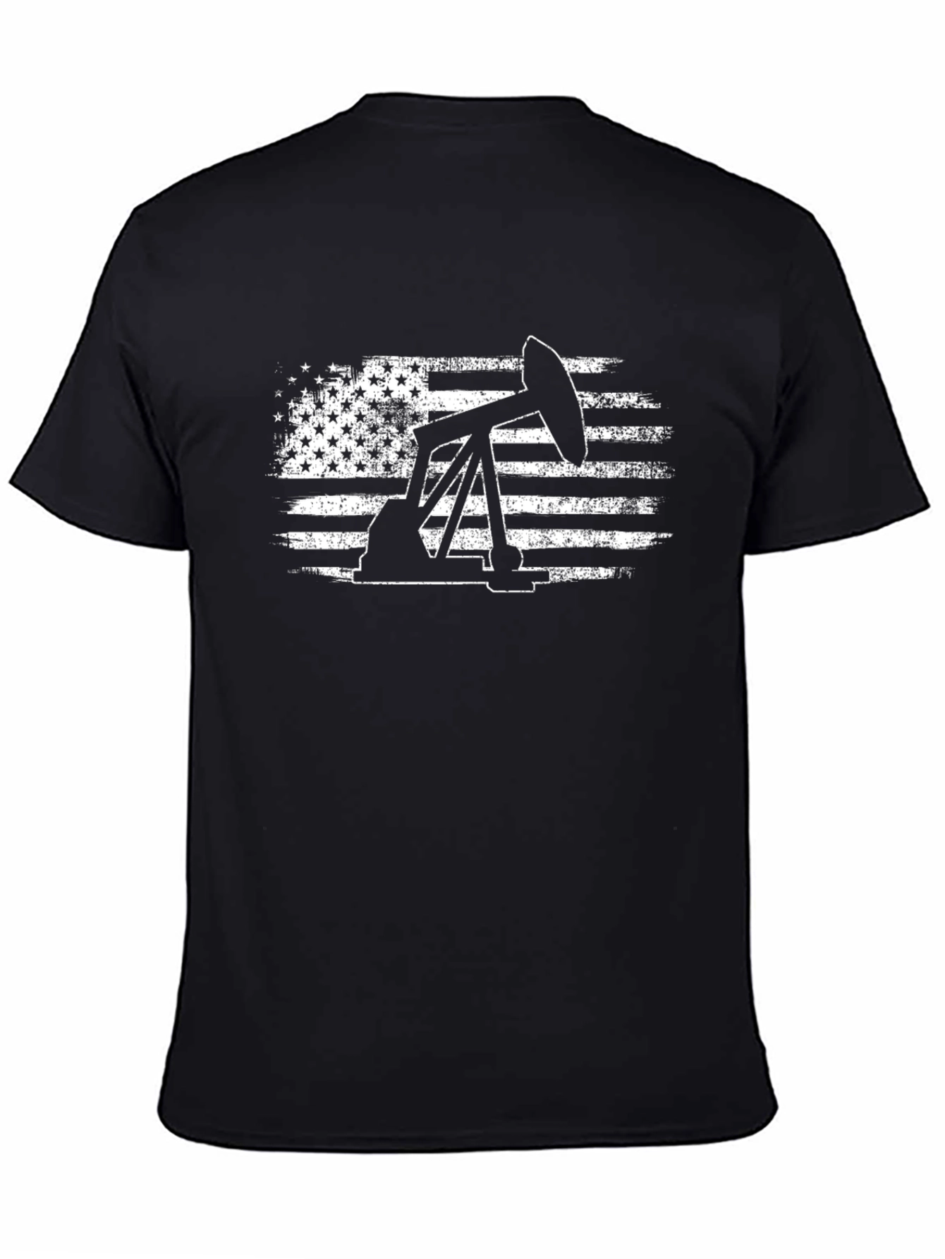 Oil Rig American Flag Graphic Tee