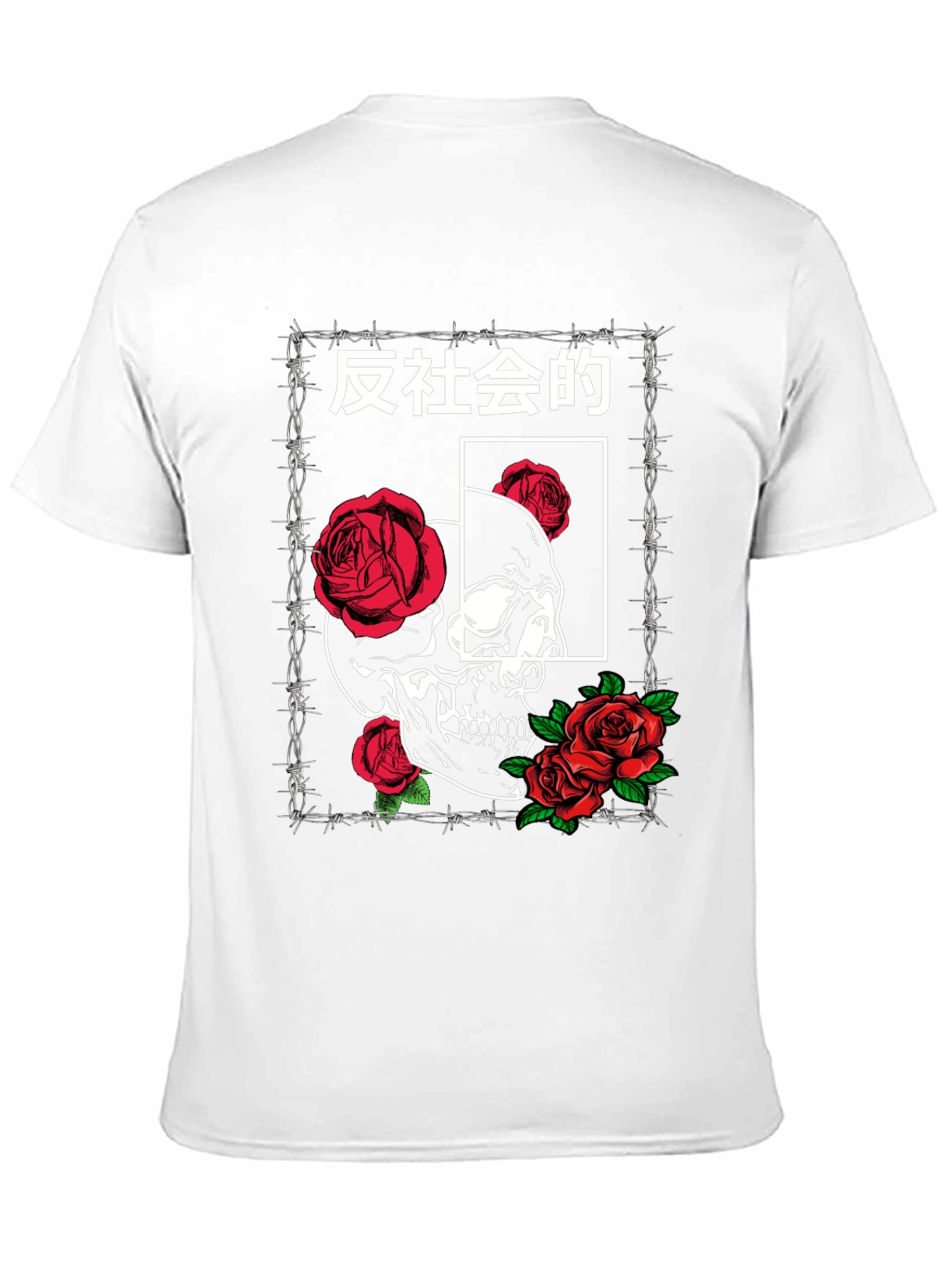 Skull & Roses Graphic Tee - Anti-Social Design