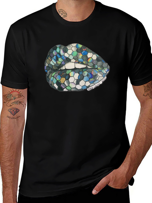 Geometric Lips Graphic T-Shirt - Unisex
