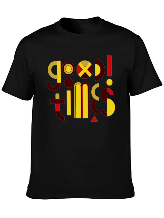 Geometric Good Times Graphic Tee - Modern Style