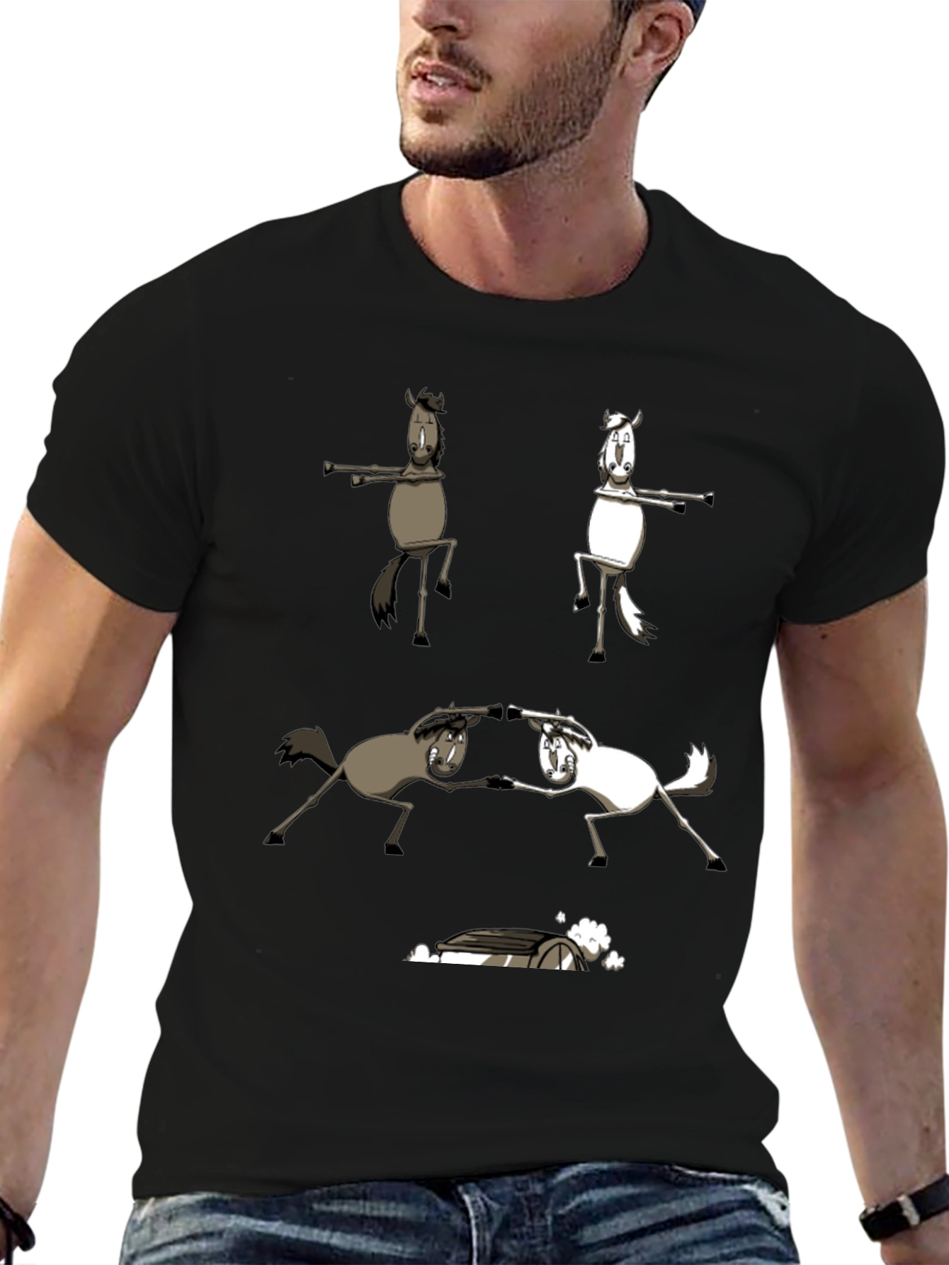 Funny Horse T-Shirt Dancing Horses Graphic Tee