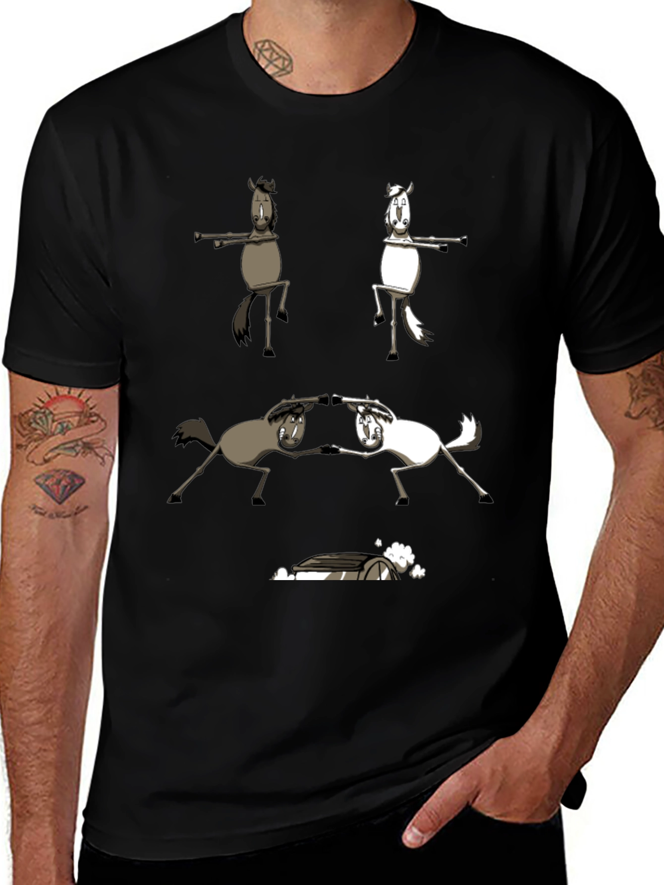 Funny Horse T-Shirt Dancing Horses Graphic Tee