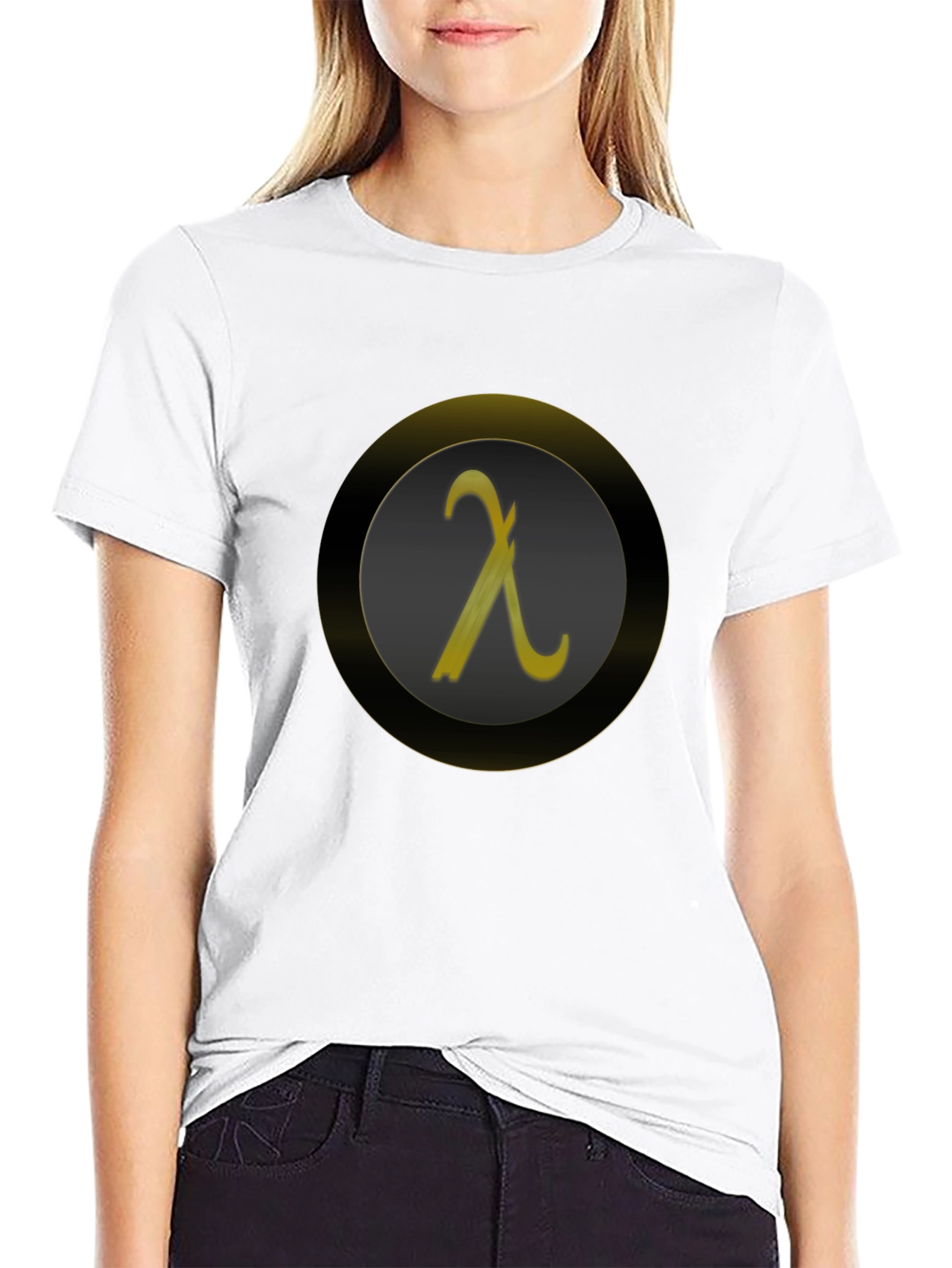 Lambda Symbol Graphic Tee - Black Casual Shirt