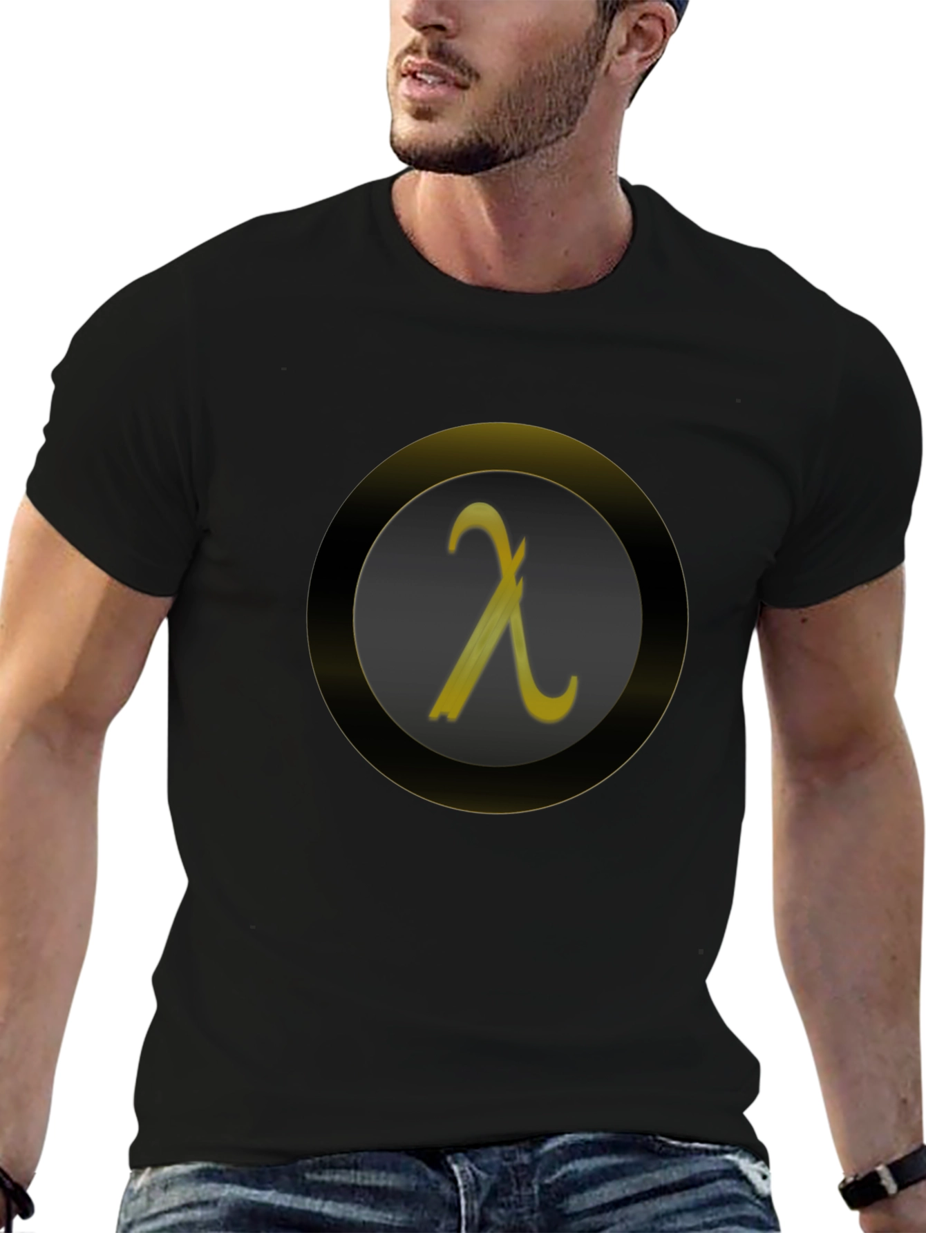 Lambda Symbol Graphic Tee - Black Casual Shirt