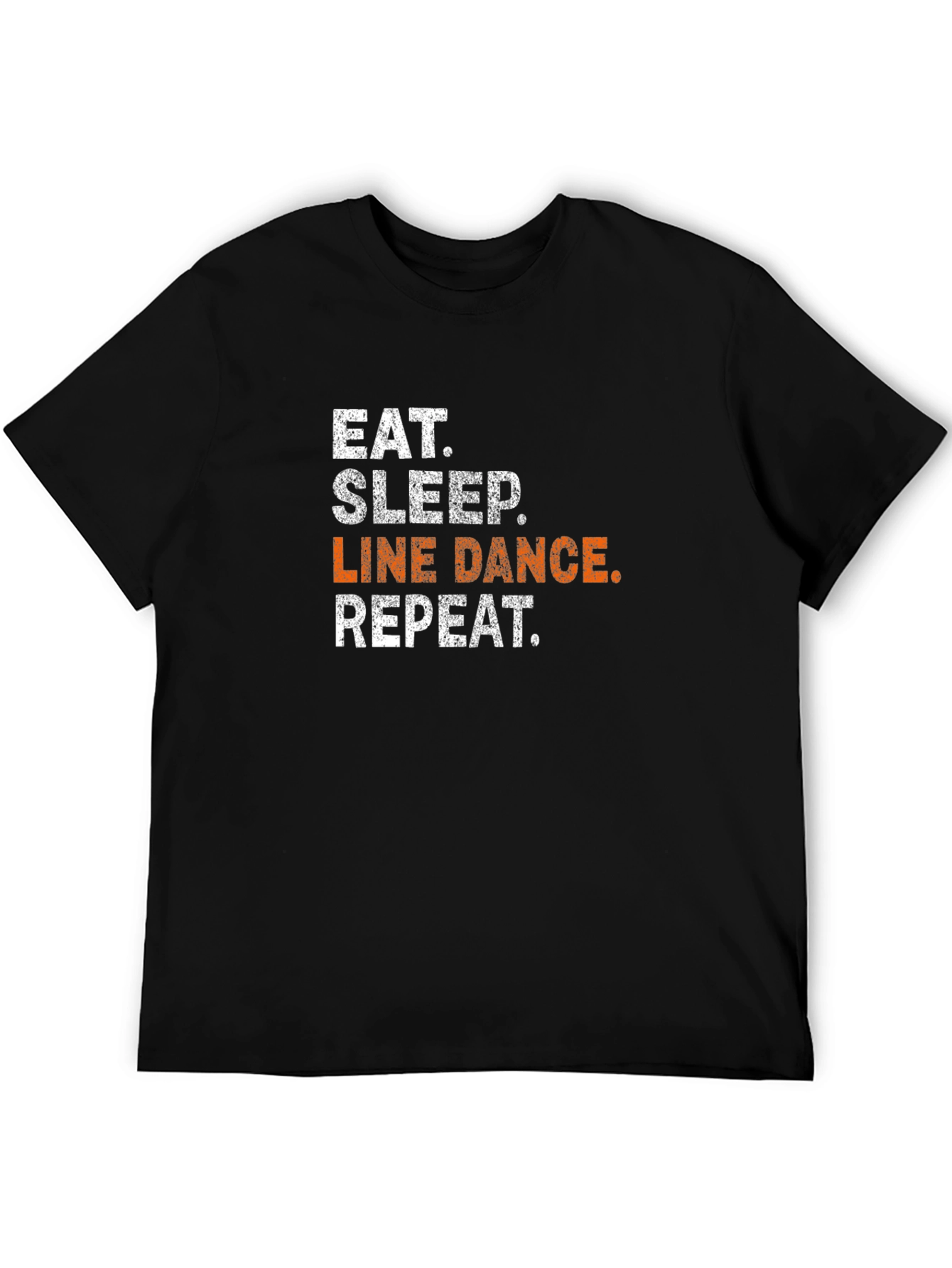 Eat Sleep Line Dance Repeat Black T-Shirt