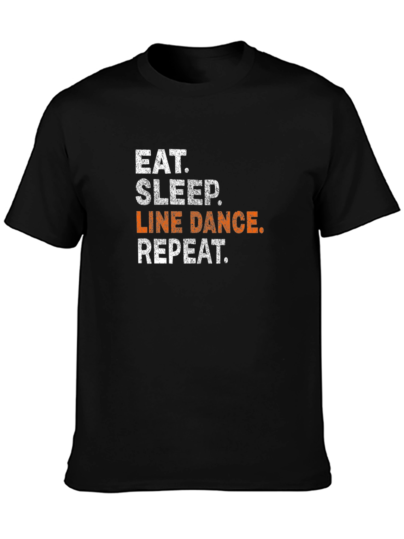 Eat Sleep Line Dance Repeat Black T-Shirt