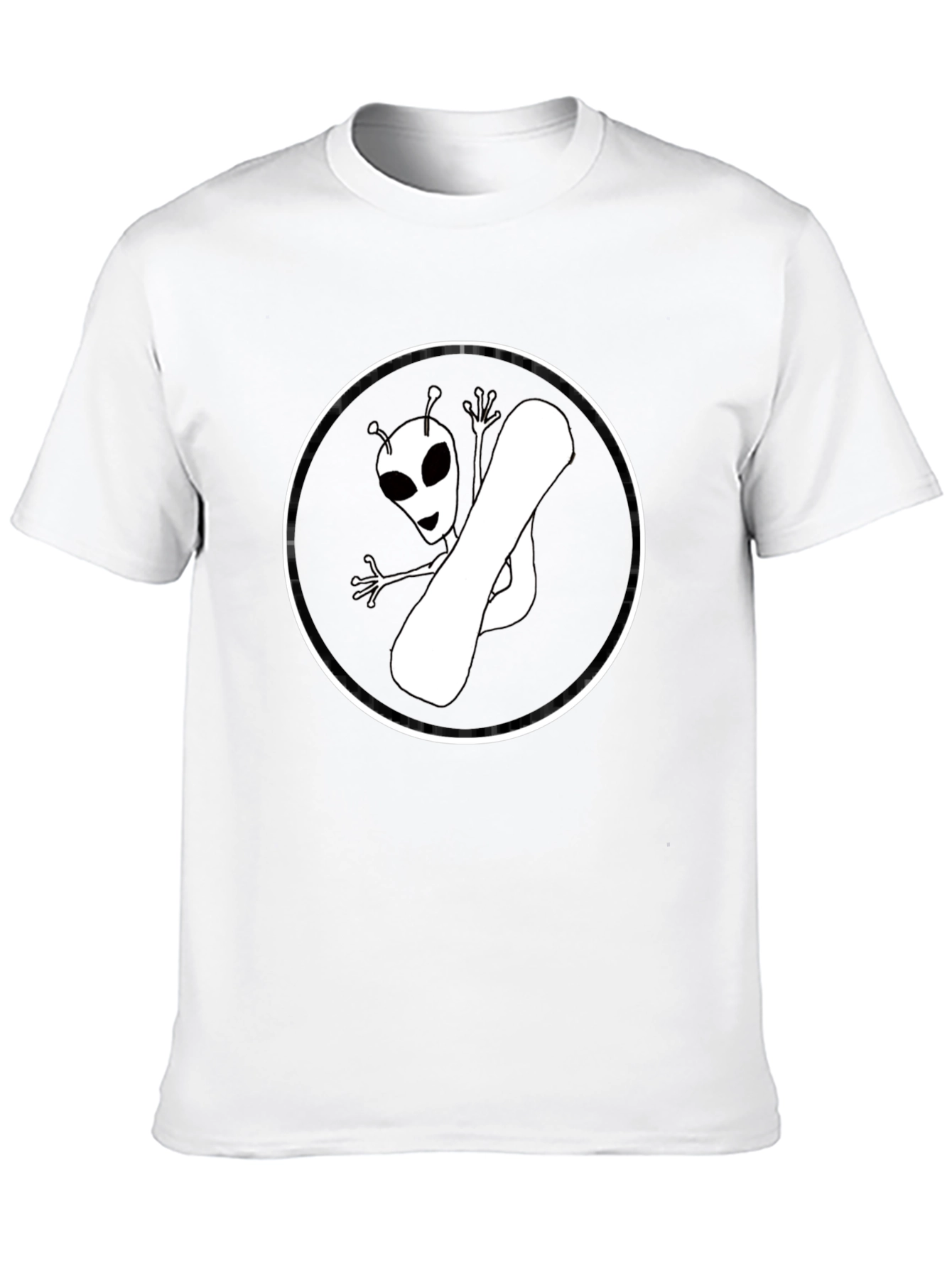 Alien Snowboarder Graphic Tee - Black Cotton T-Shirt