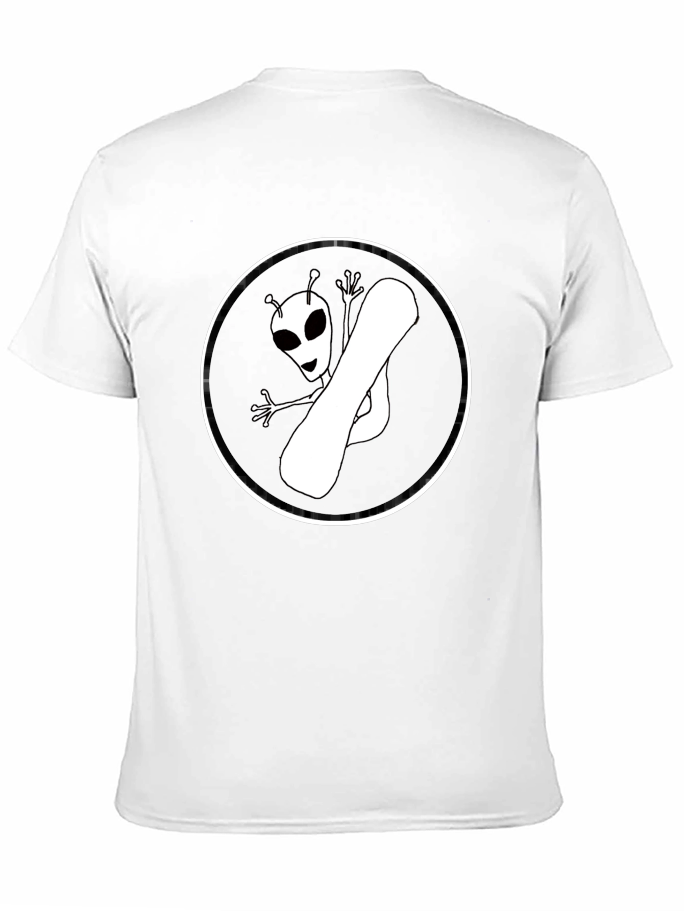 Alien Snowboarder Graphic Tee - Black Cotton T-Shirt