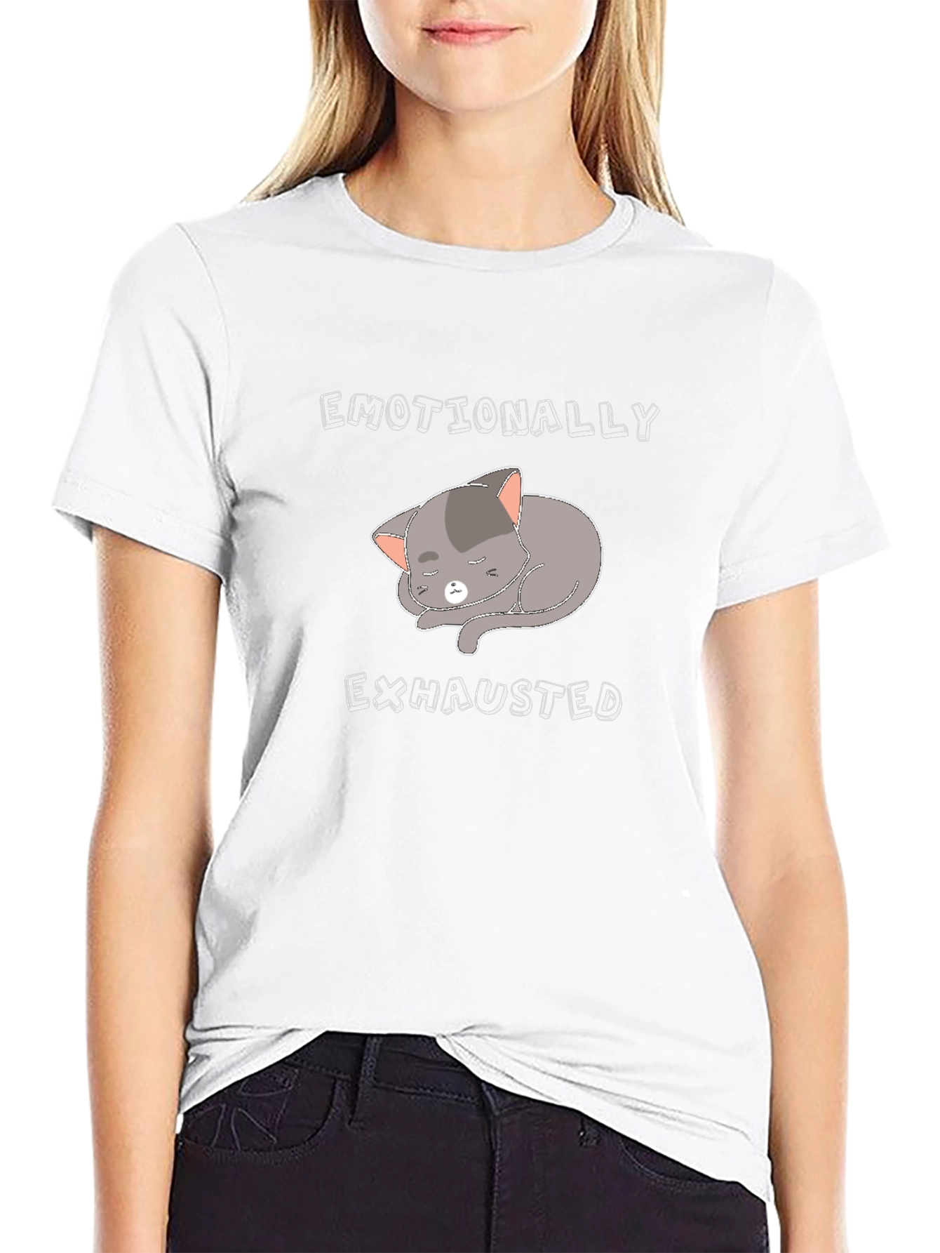 Emotionally Exhausted Cat T-Shirt - Unisex