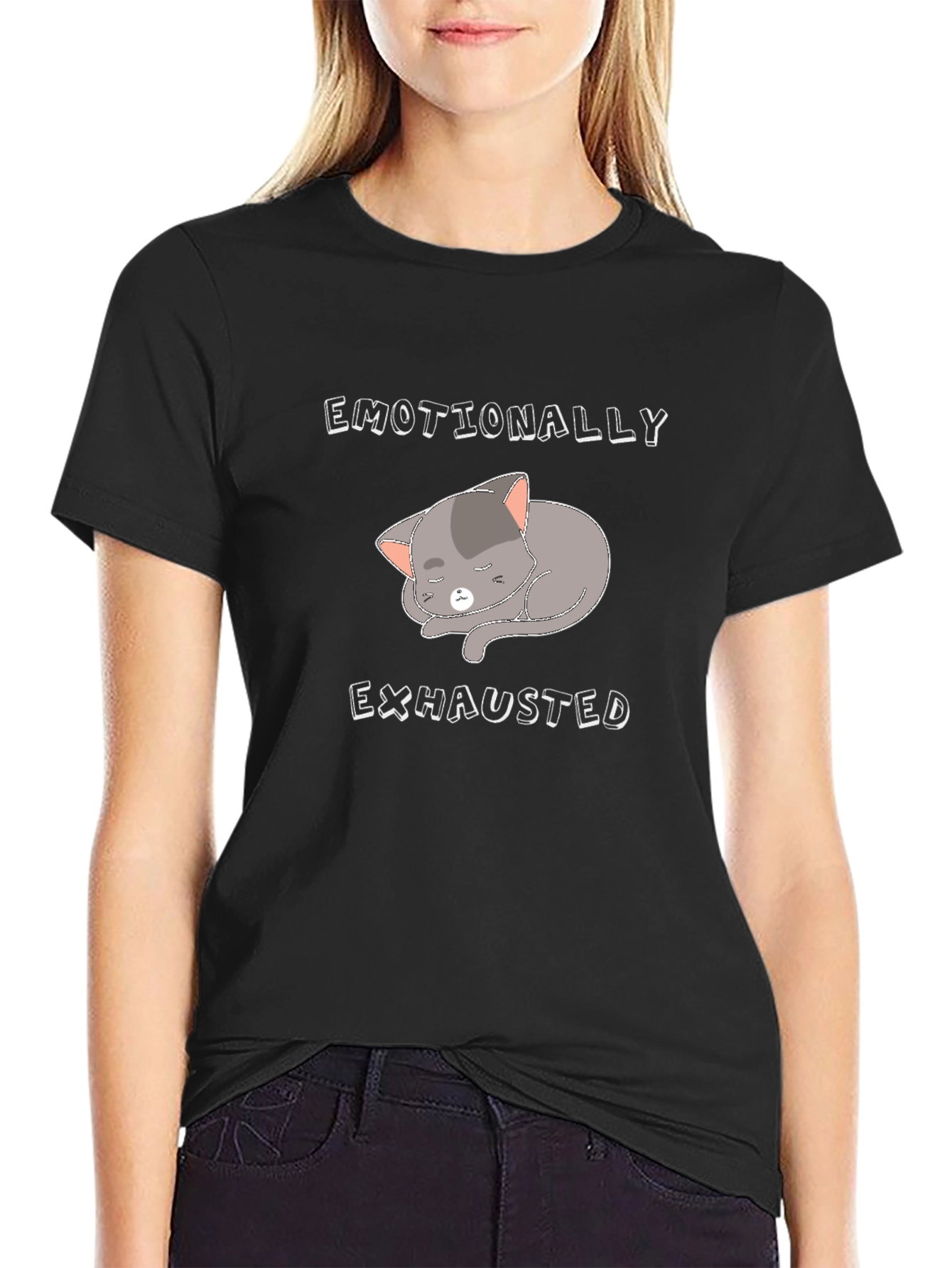 Emotionally Exhausted Cat T-Shirt - Unisex