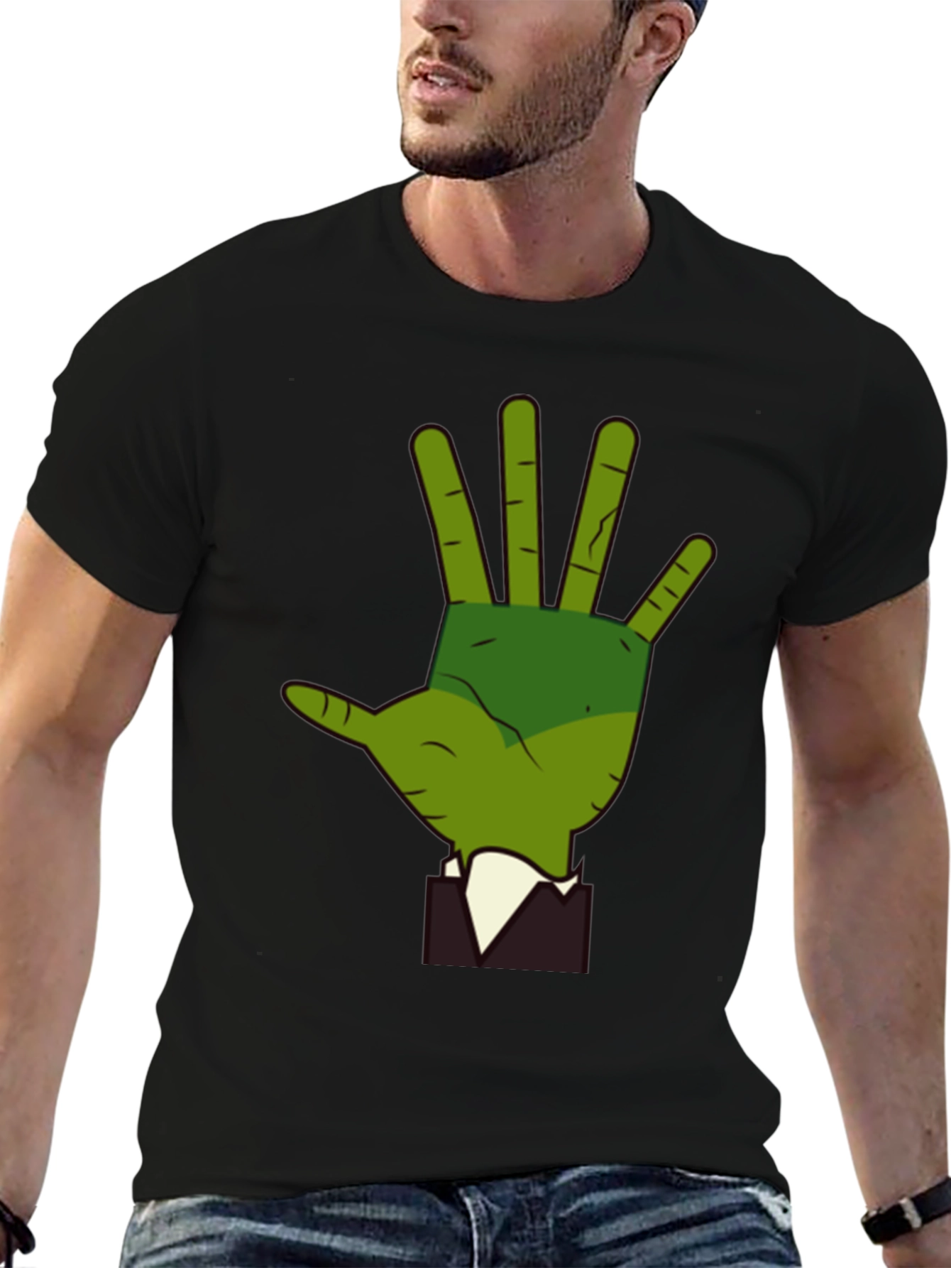 Green Hand Graphic Tee - Quirky Style