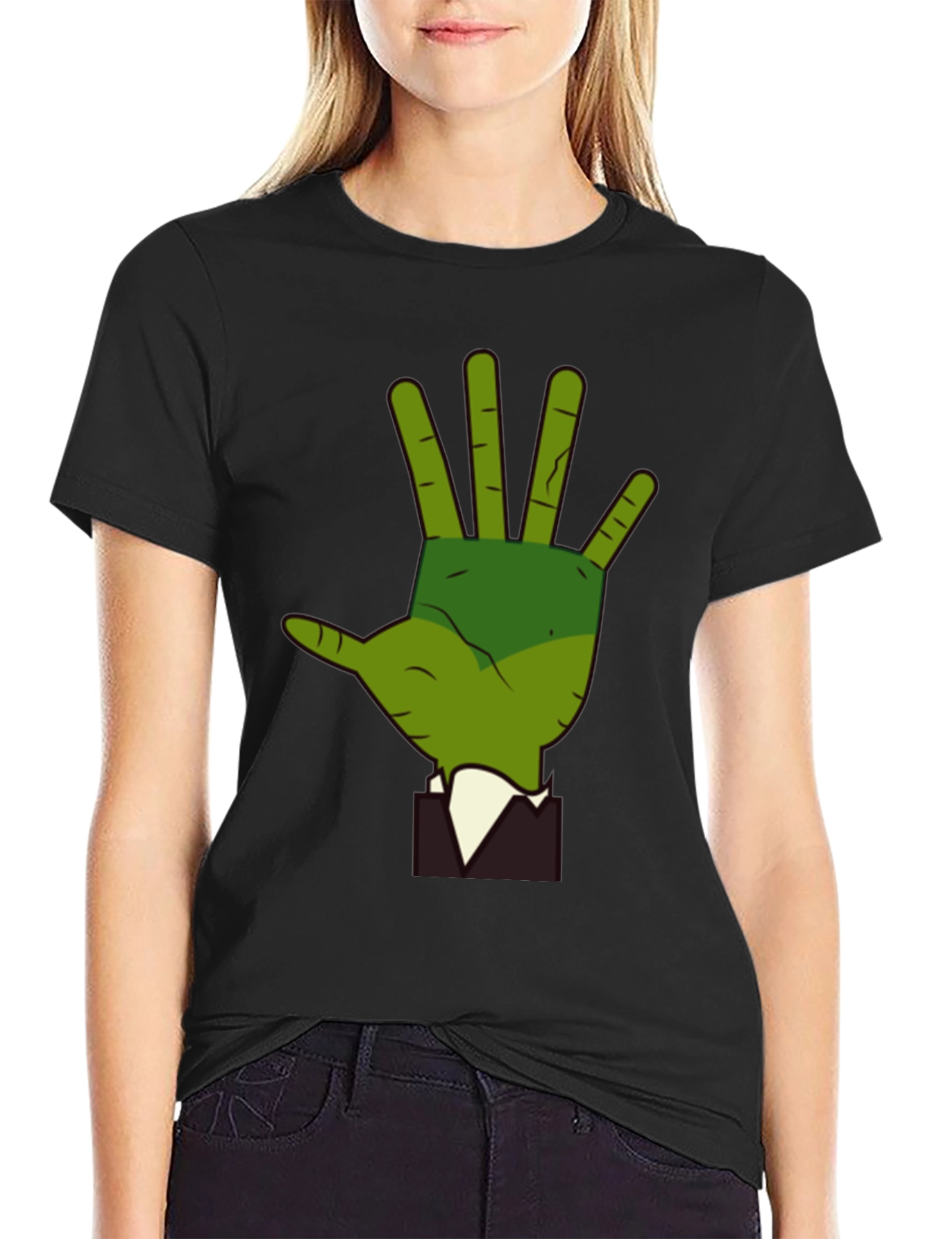 Green Hand Graphic Tee - Quirky Style