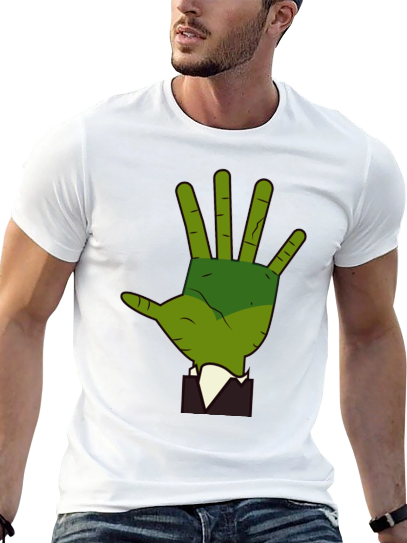 Green Hand Graphic Tee - Quirky Style