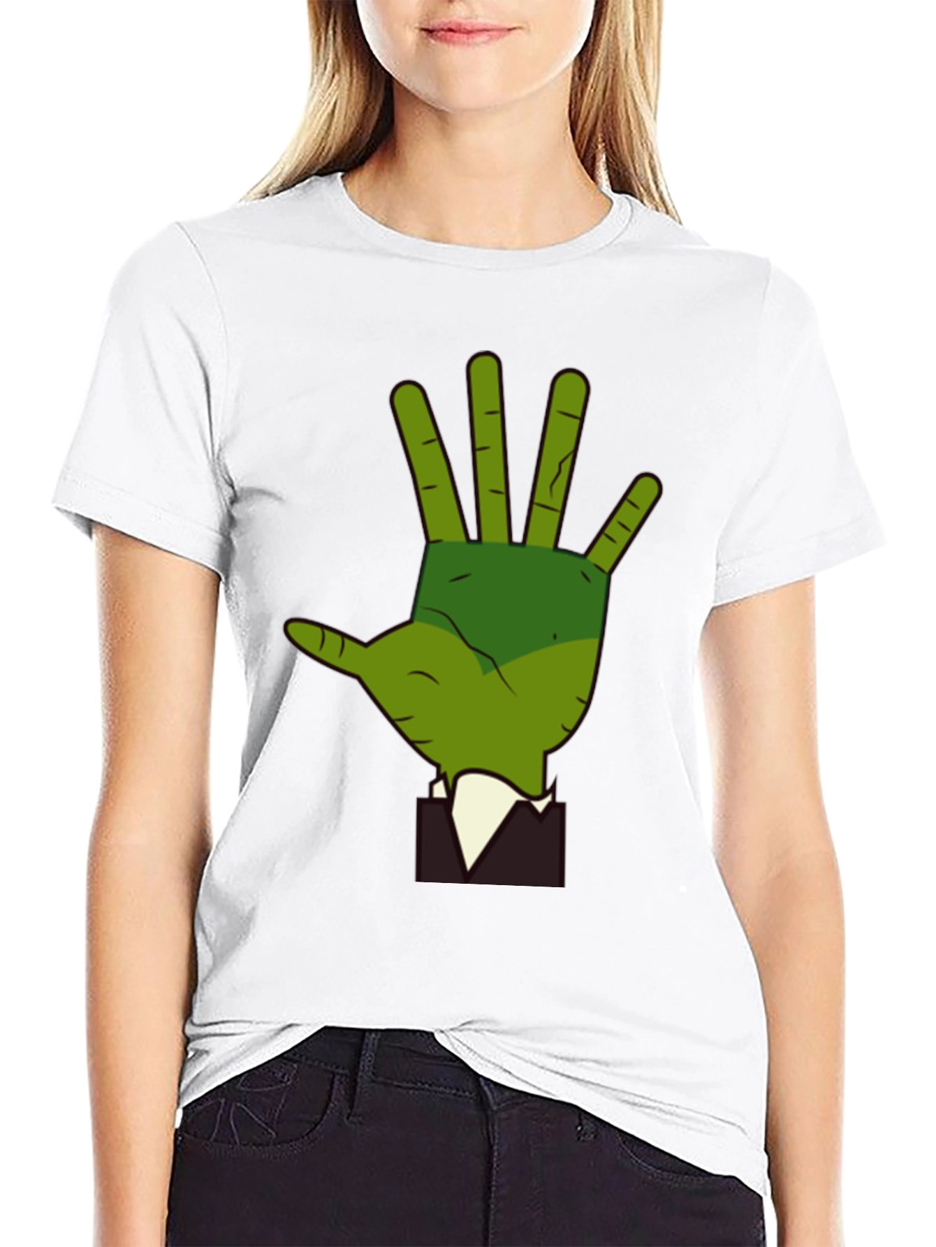 Green Hand Graphic Tee - Quirky Style