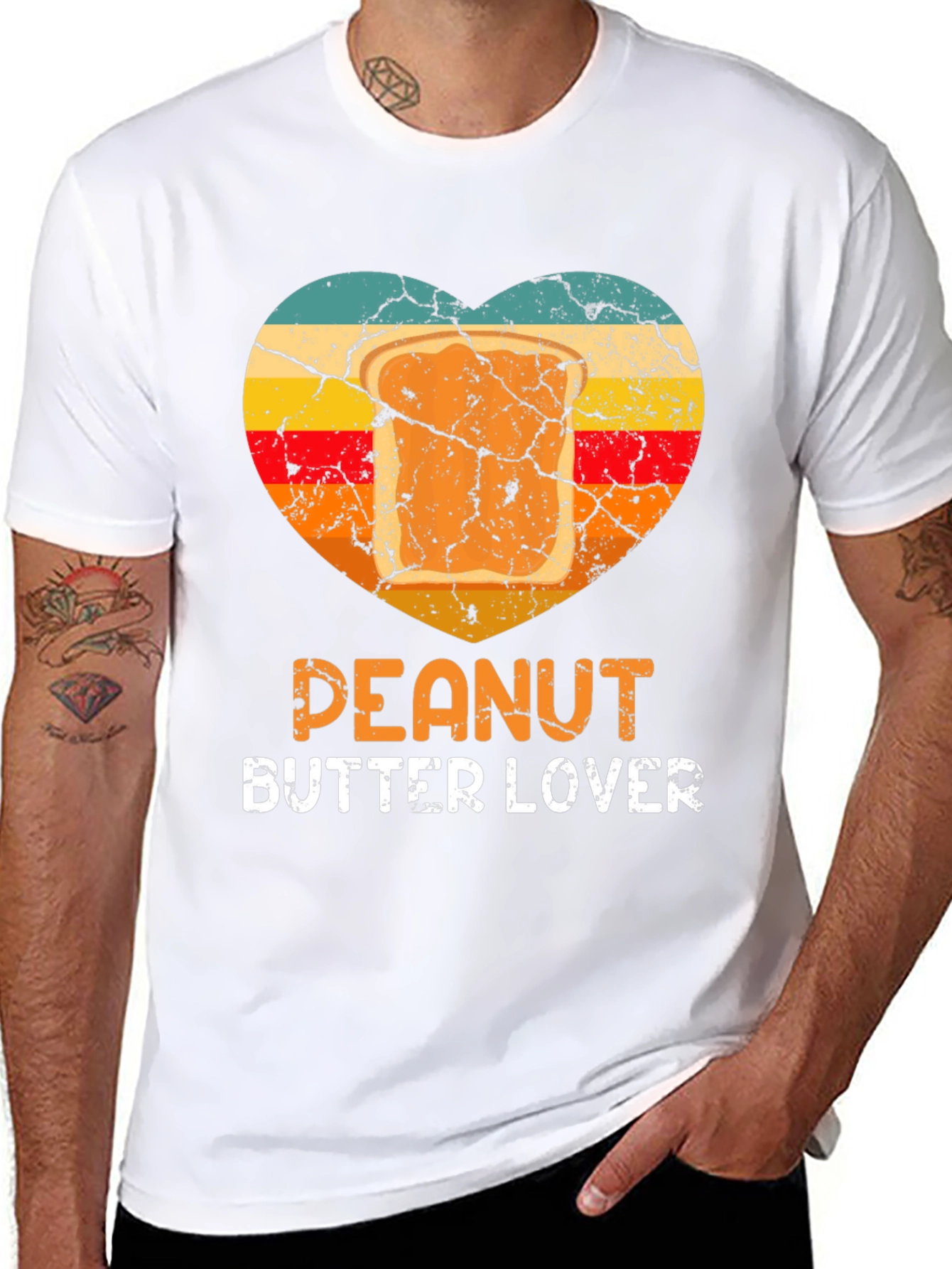 Peanut Butter Lover T-Shirt Retro Heart Design