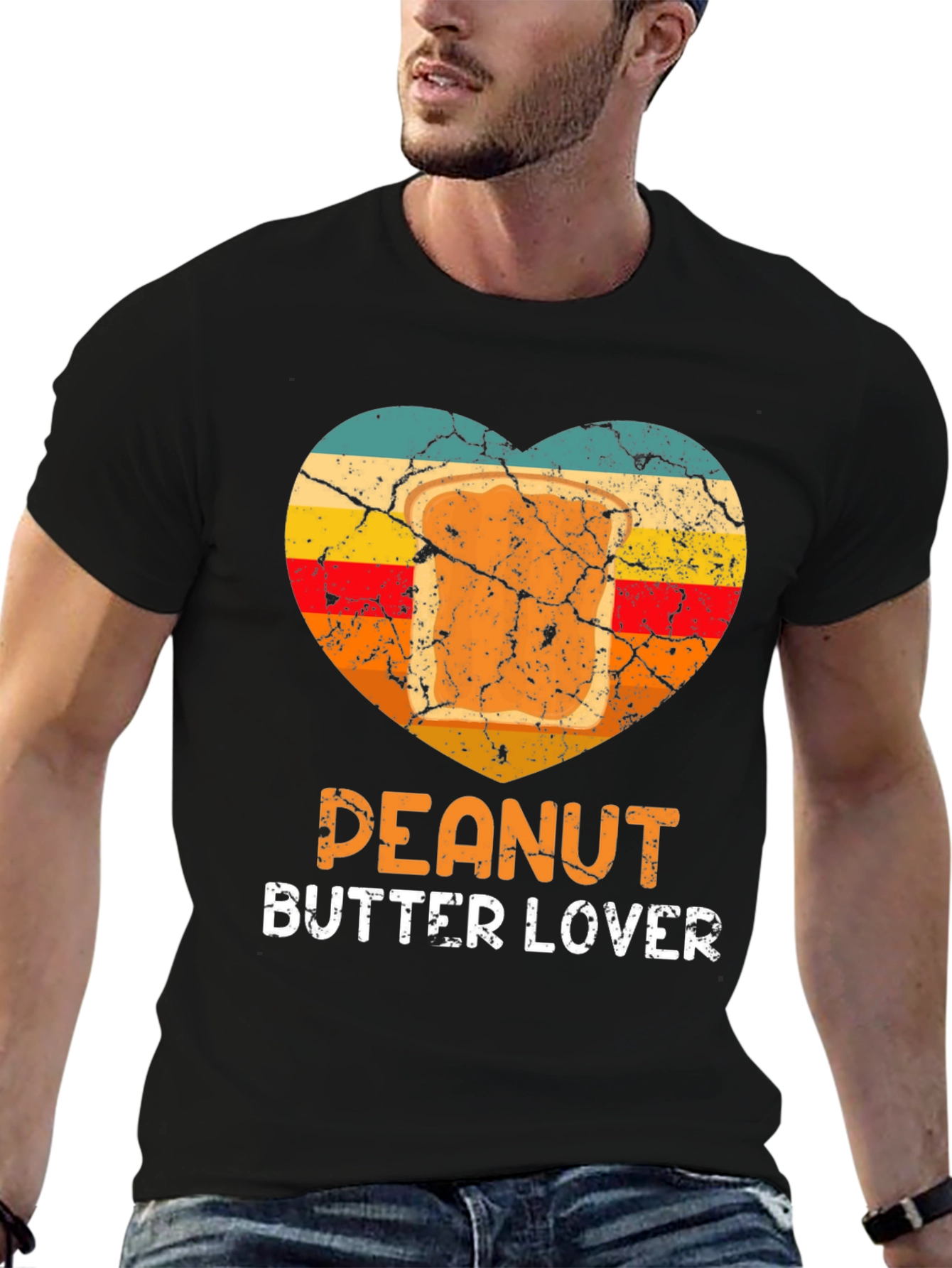 Peanut Butter Lover T-Shirt Retro Heart Design