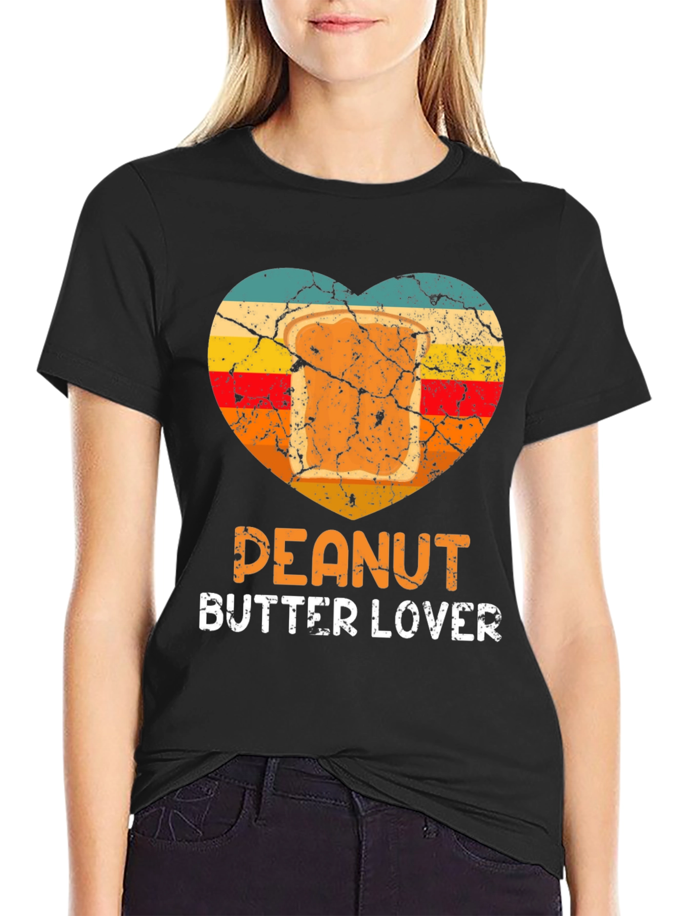 Peanut Butter Lover T-Shirt Retro Heart Design
