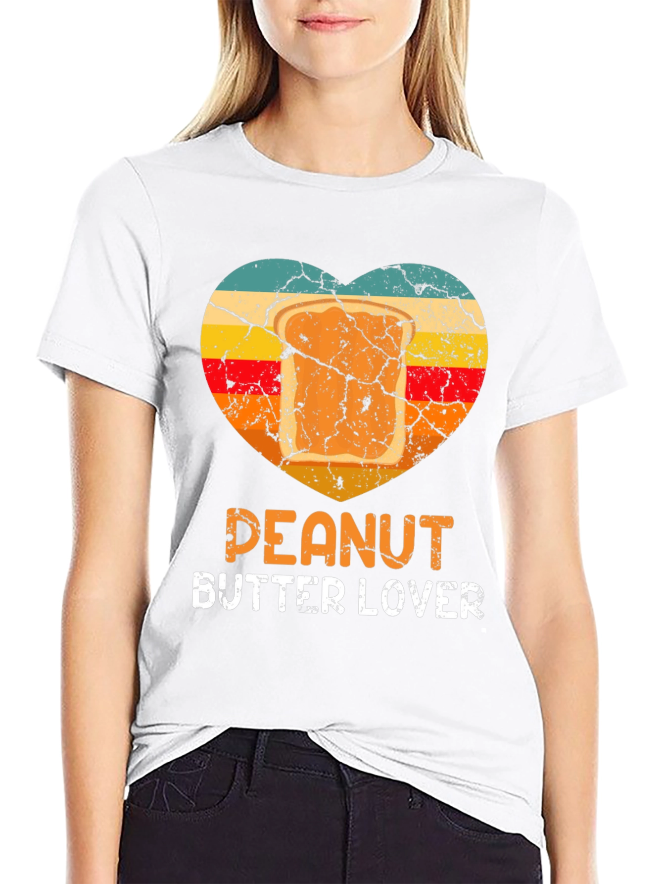 Peanut Butter Lover T-Shirt Retro Heart Design