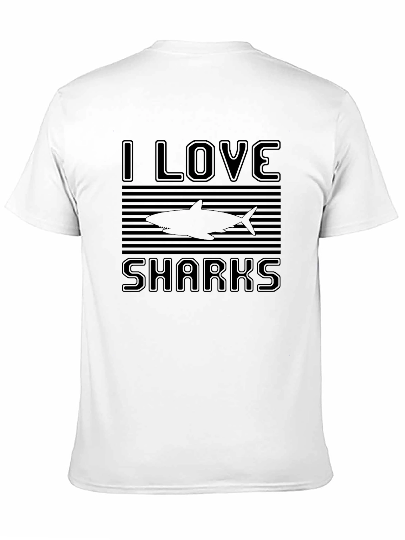 I Love Sharks T-Shirt - Mens Black Graphic Tee