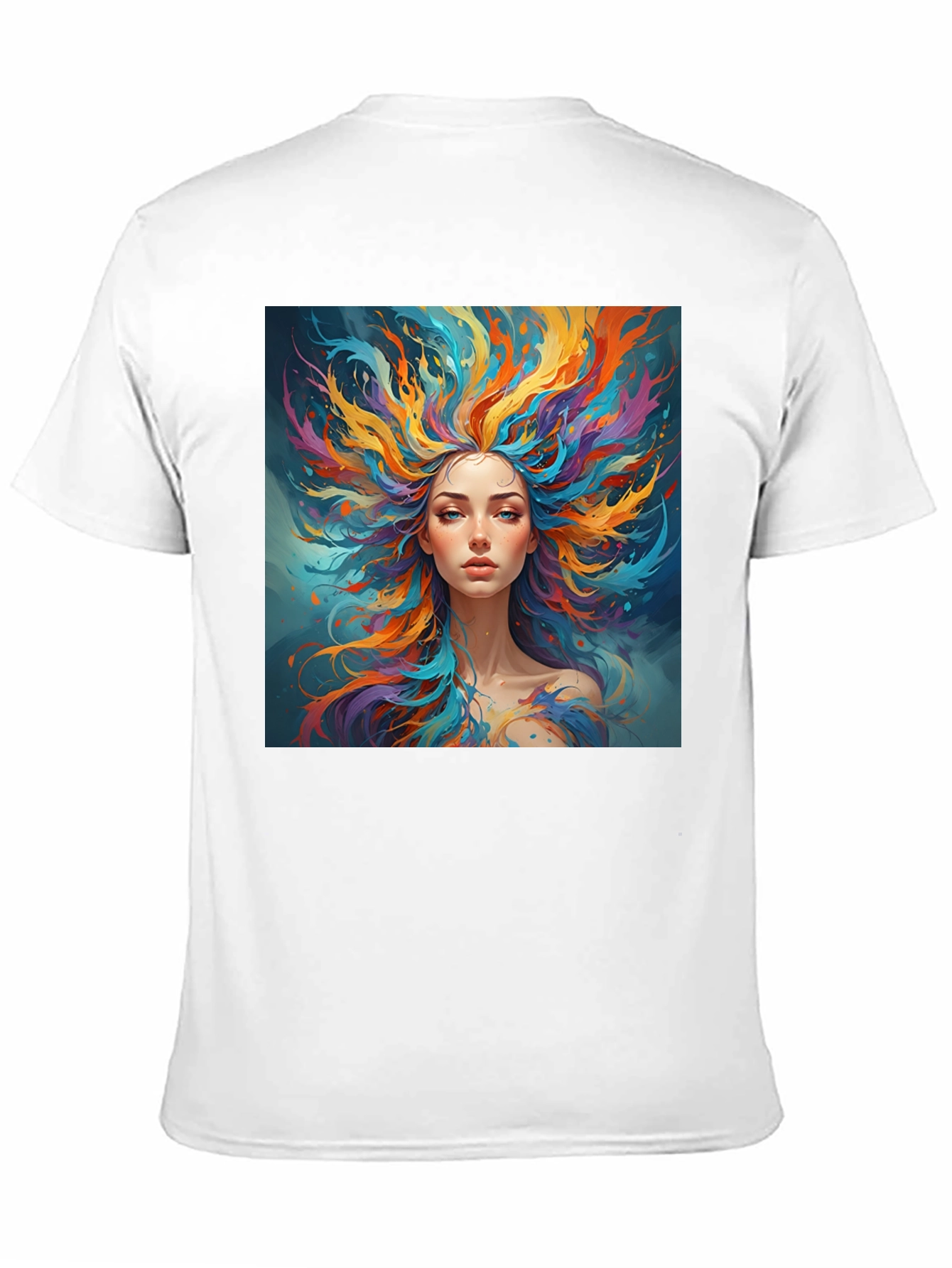Artistic Woman Graphic Black T-Shirt