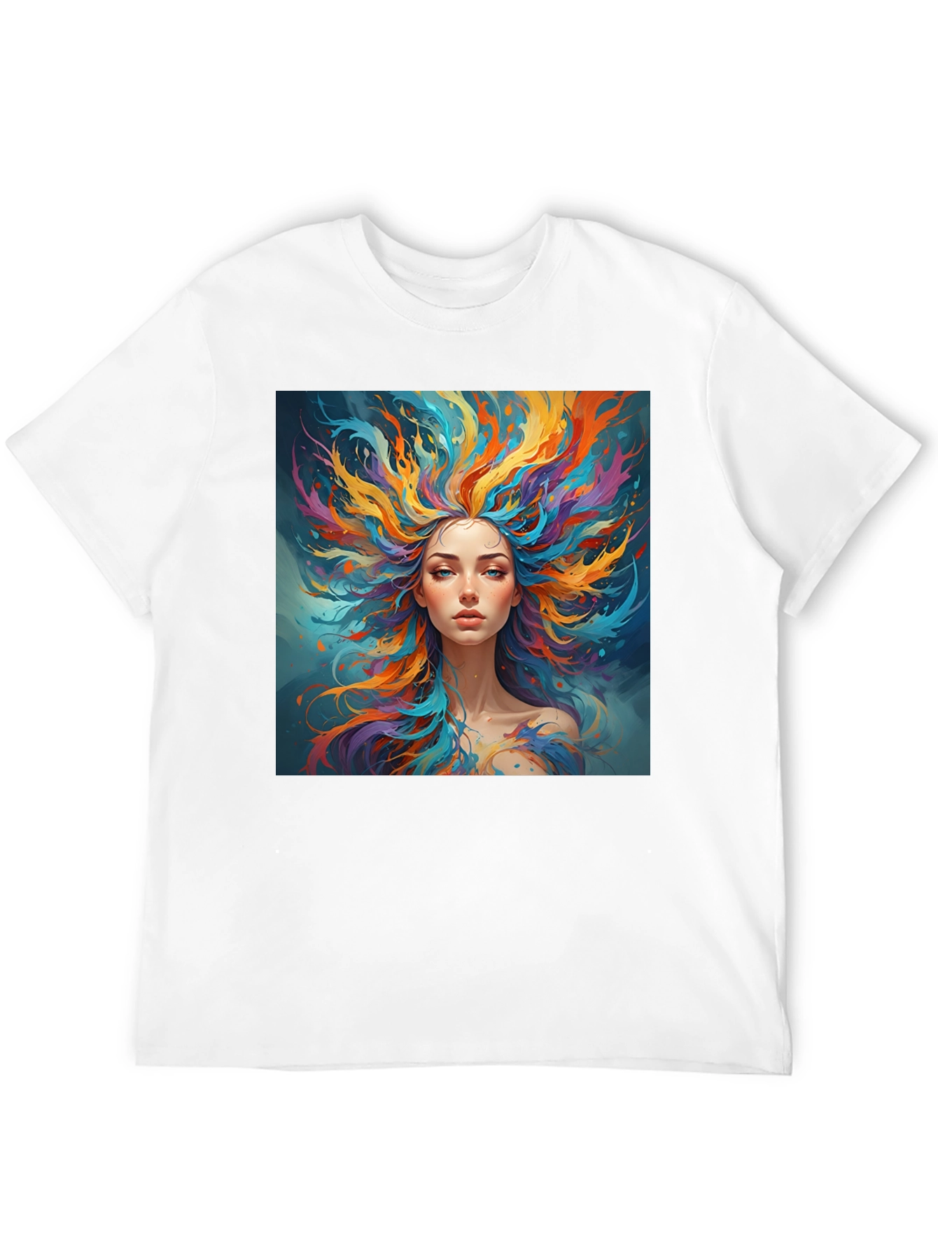 Artistic Woman Graphic Black T-Shirt
