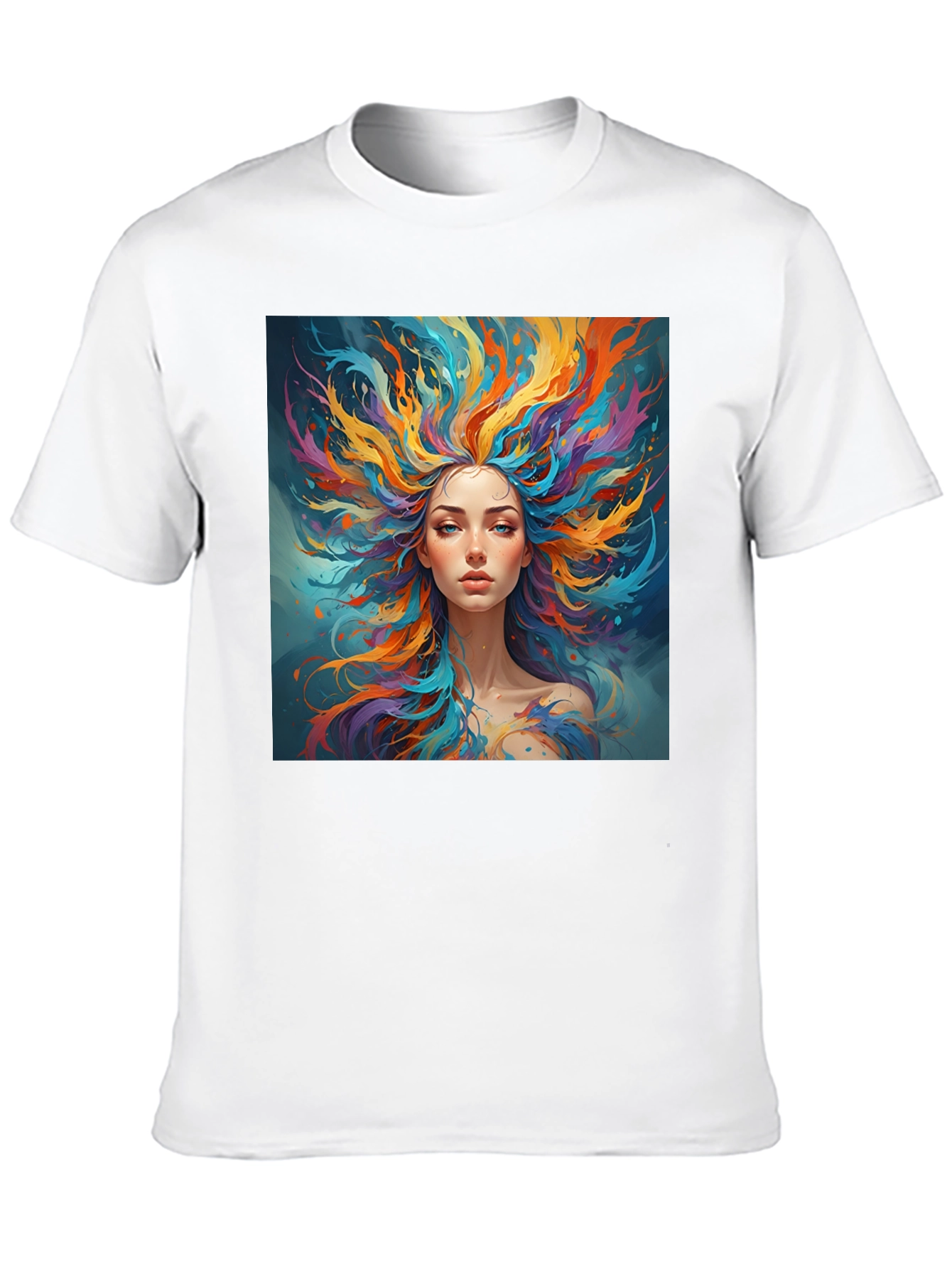 Artistic Woman Graphic Black T-Shirt