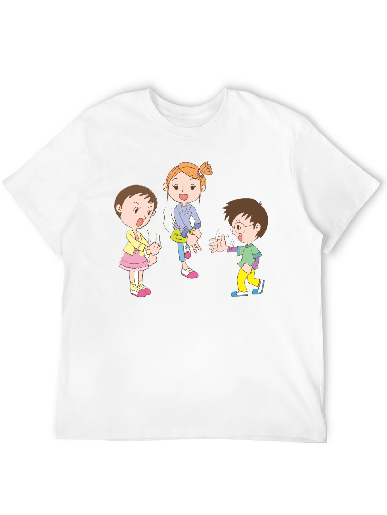 Cartoon Kids Black Cotton Graphic Tee