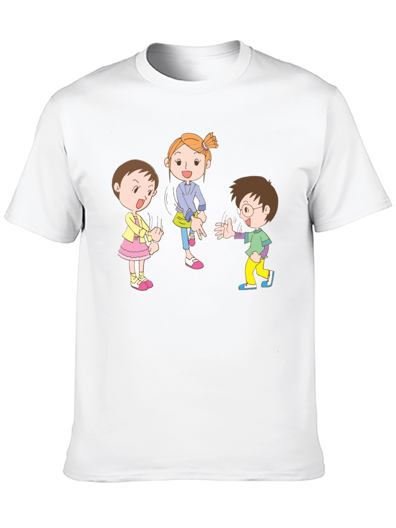 Cartoon Kids Black Cotton Graphic Tee