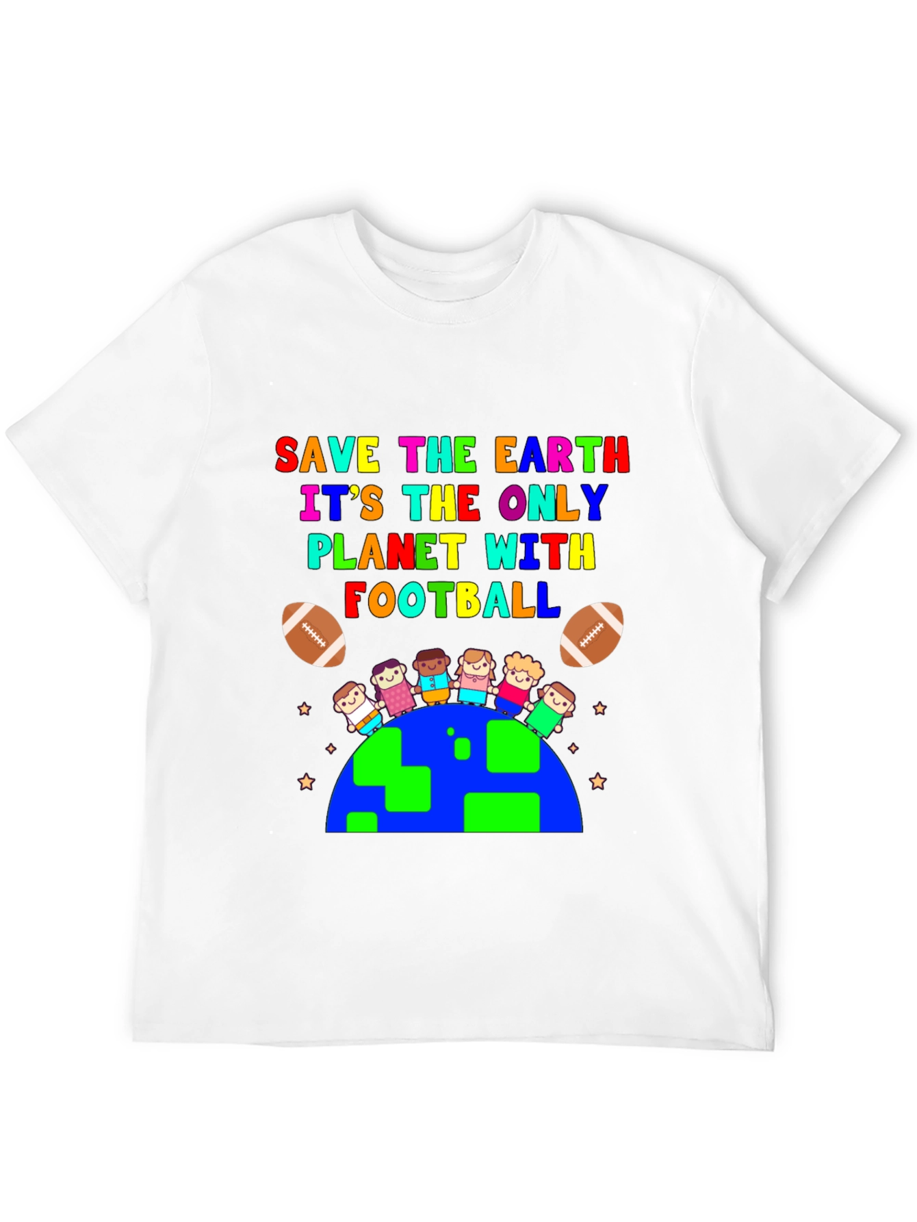 Save the Earth Football Planet Graphic T-Shirt