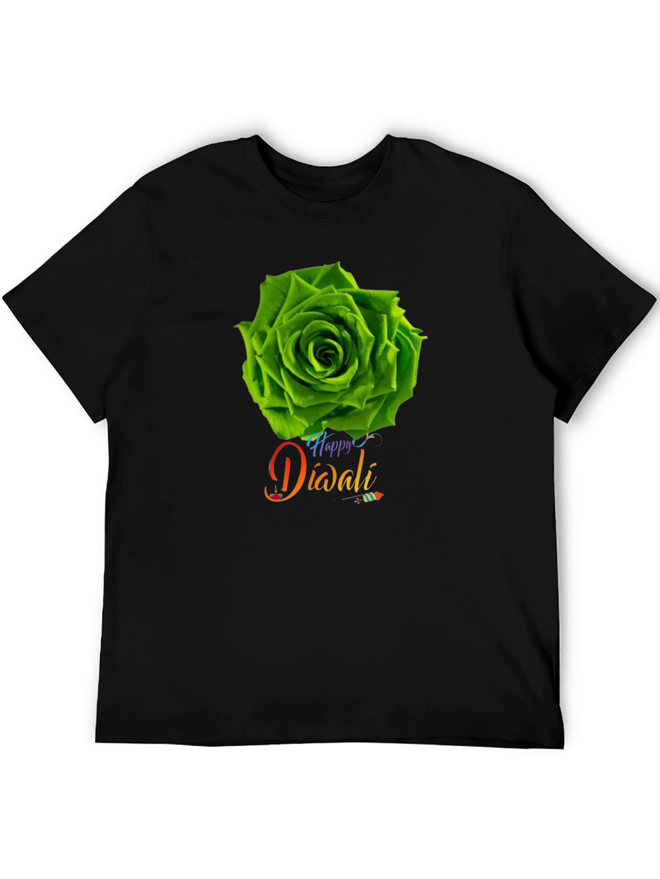 Happy Diwali Green Rose T-Shirt