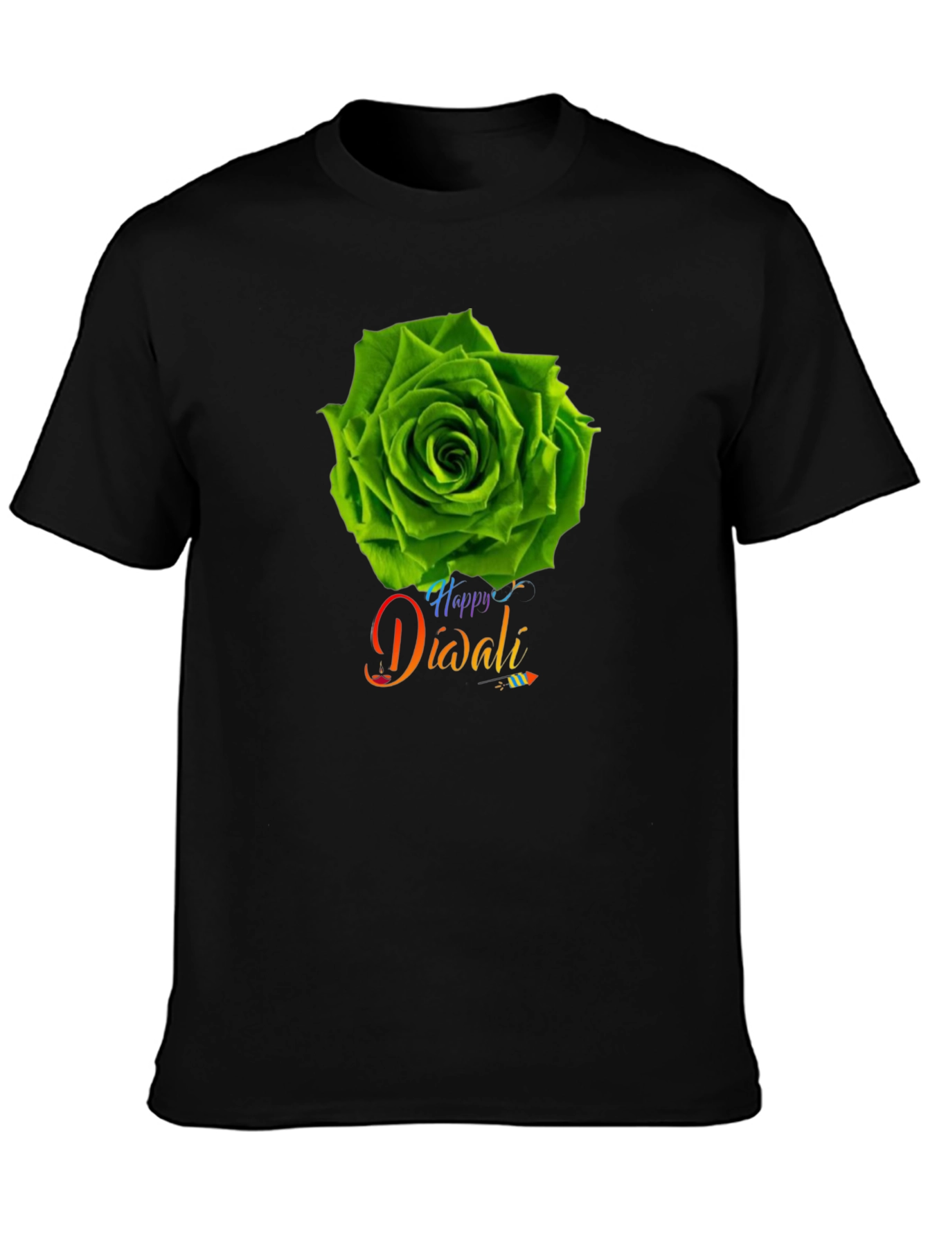Happy Diwali Green Rose T-Shirt