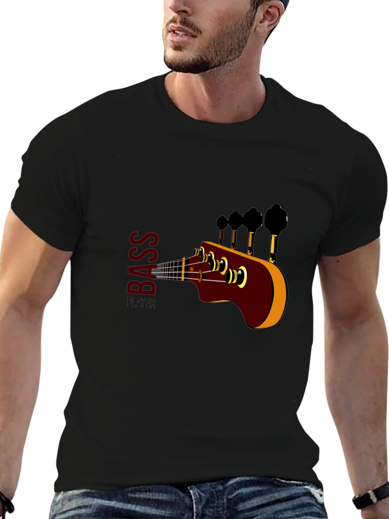 Bass Player Graphic Tee - Black Unisex T-Shirt