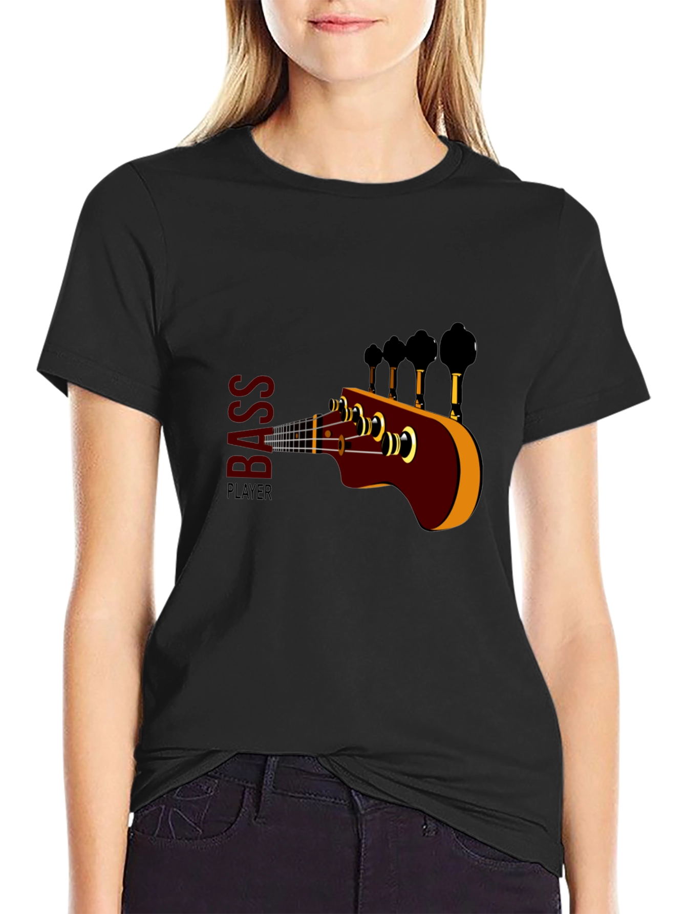 Bass Player Graphic Tee - Black Unisex T-Shirt