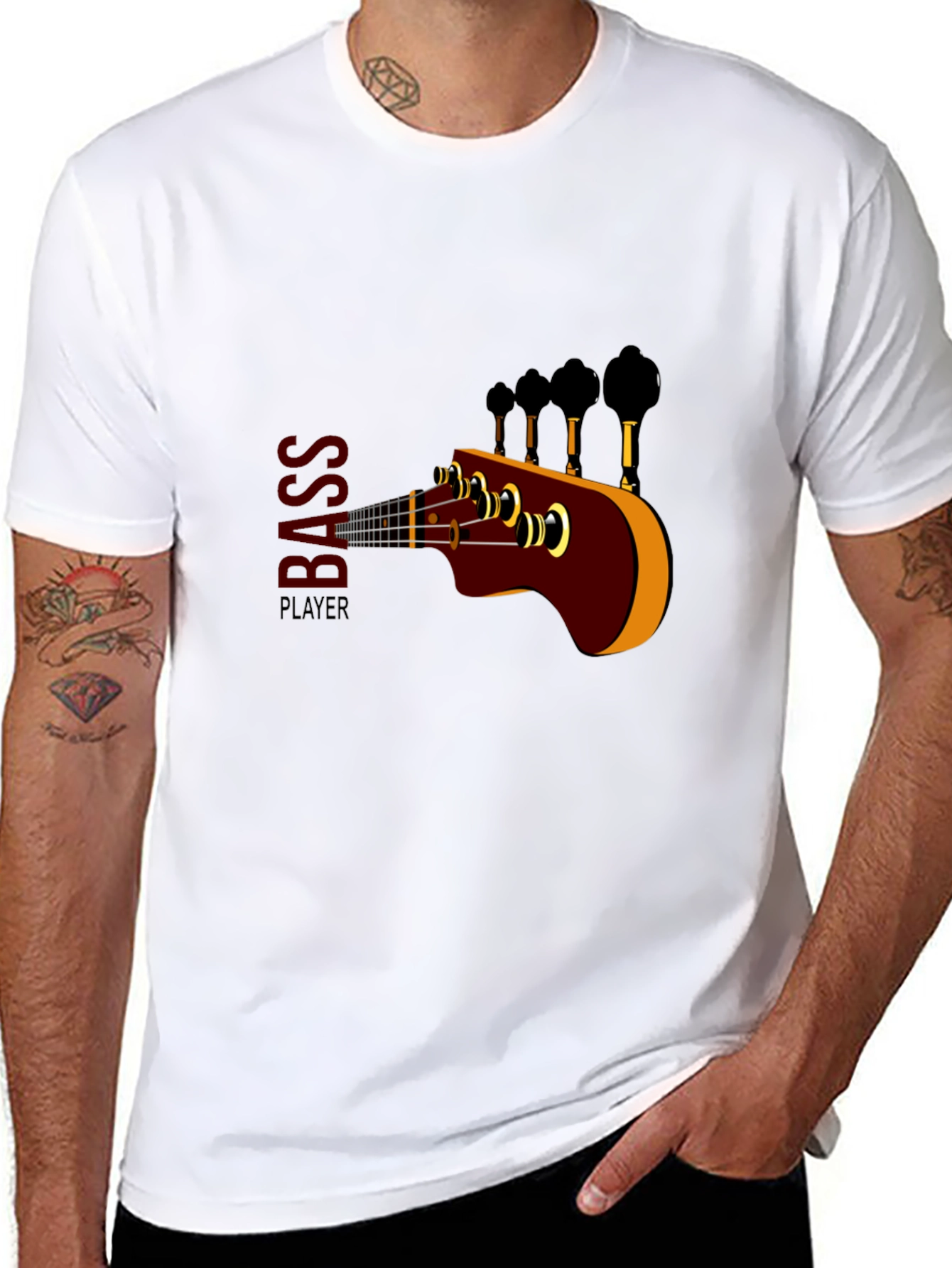 Bass Player Graphic Tee - Black Unisex T-Shirt