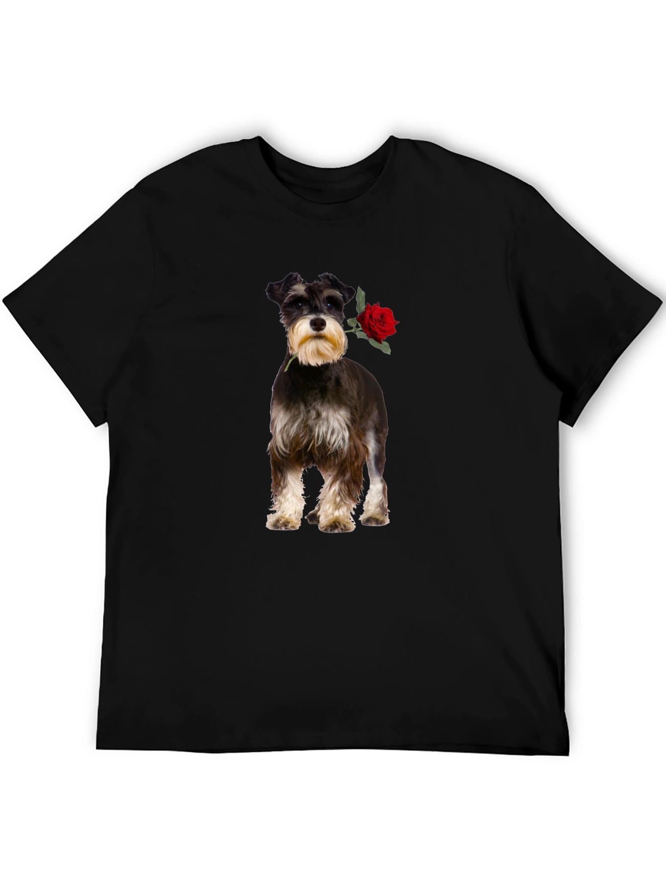 Schnauzer with Rose Graphic Tee