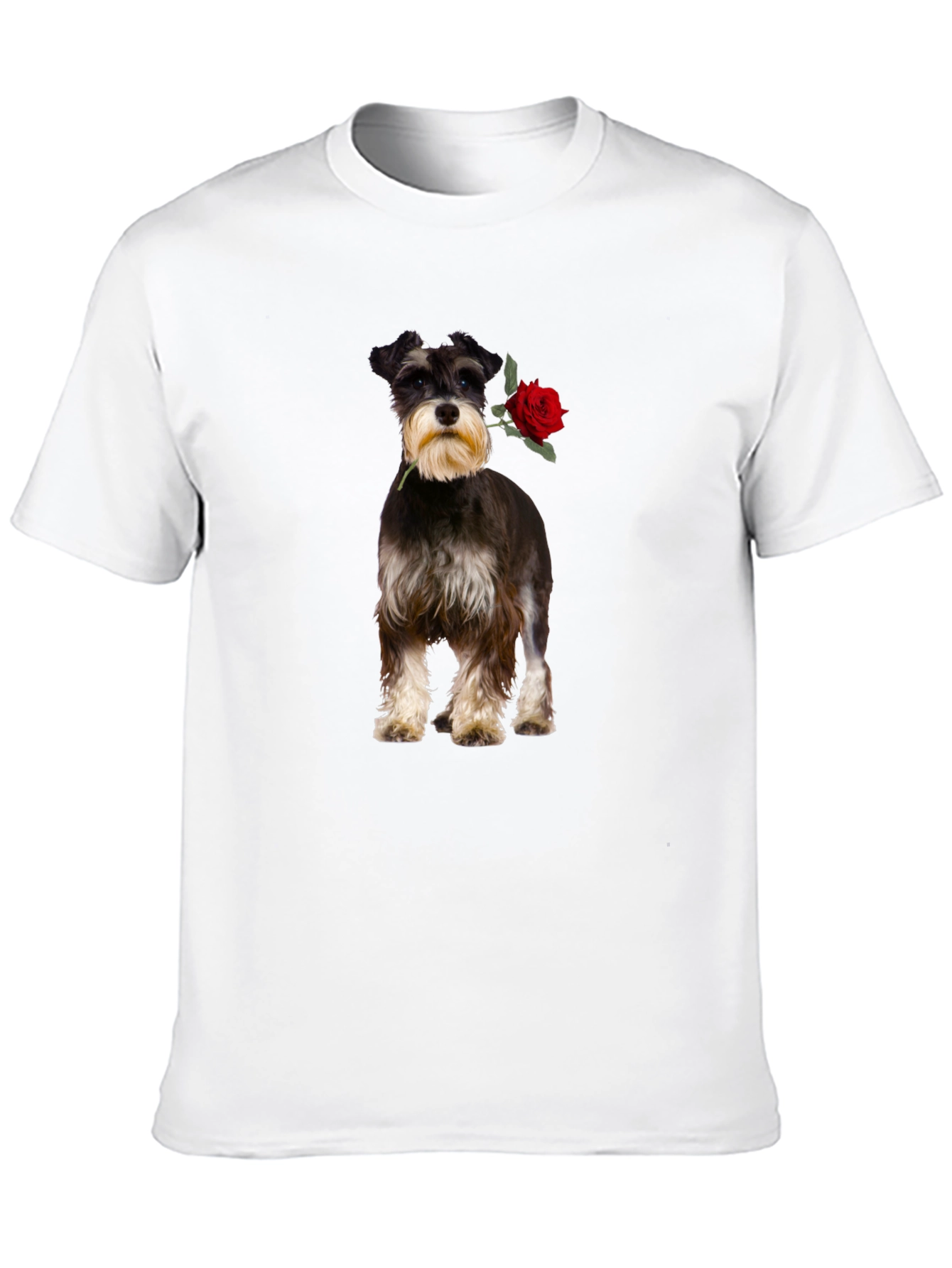 Schnauzer with Rose Graphic Tee