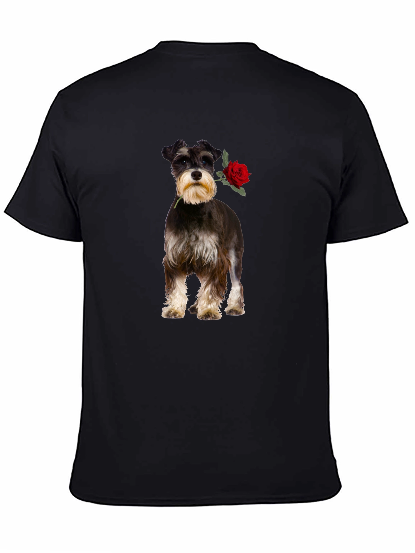 Schnauzer with Rose Graphic Tee