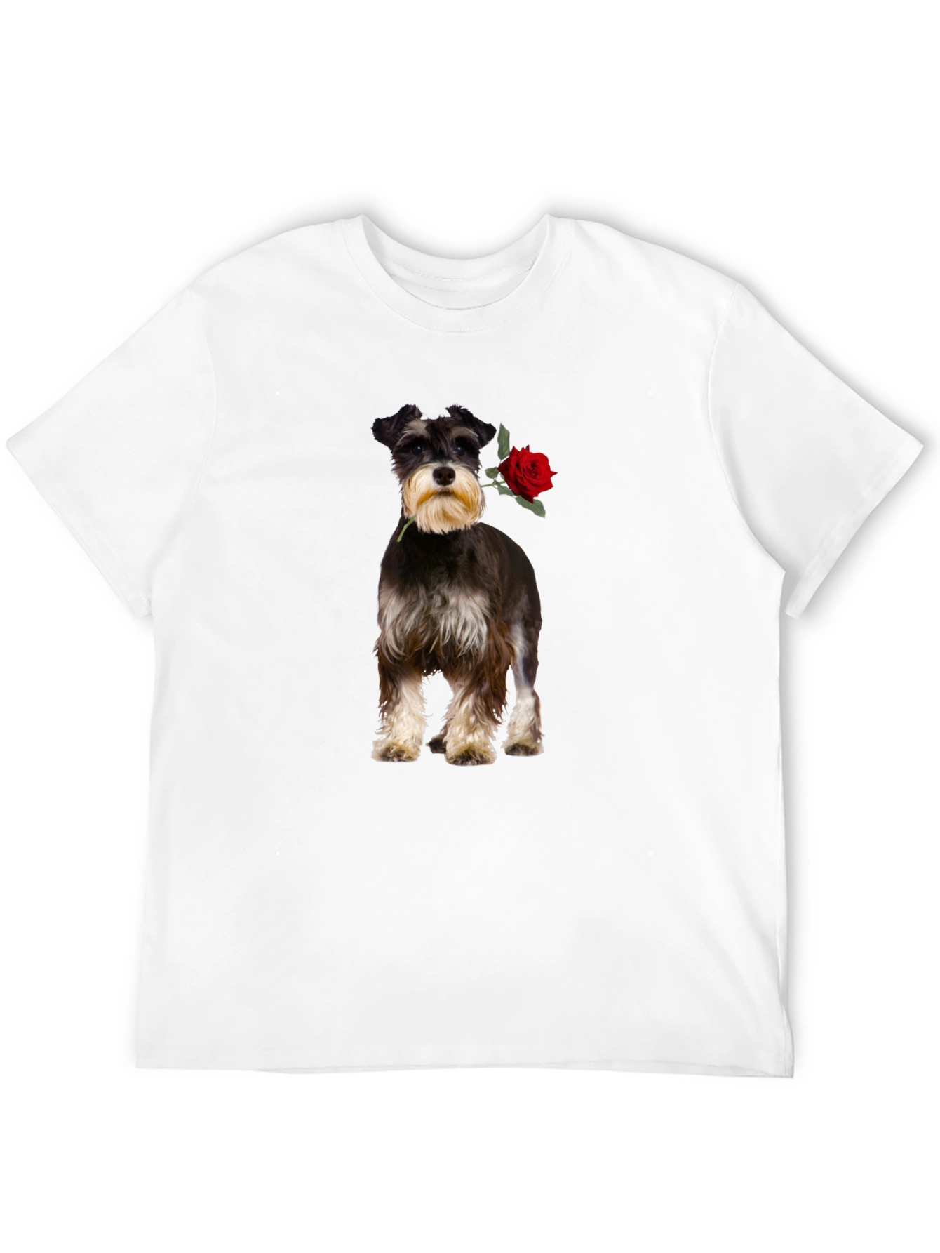 Schnauzer with Rose Graphic Tee