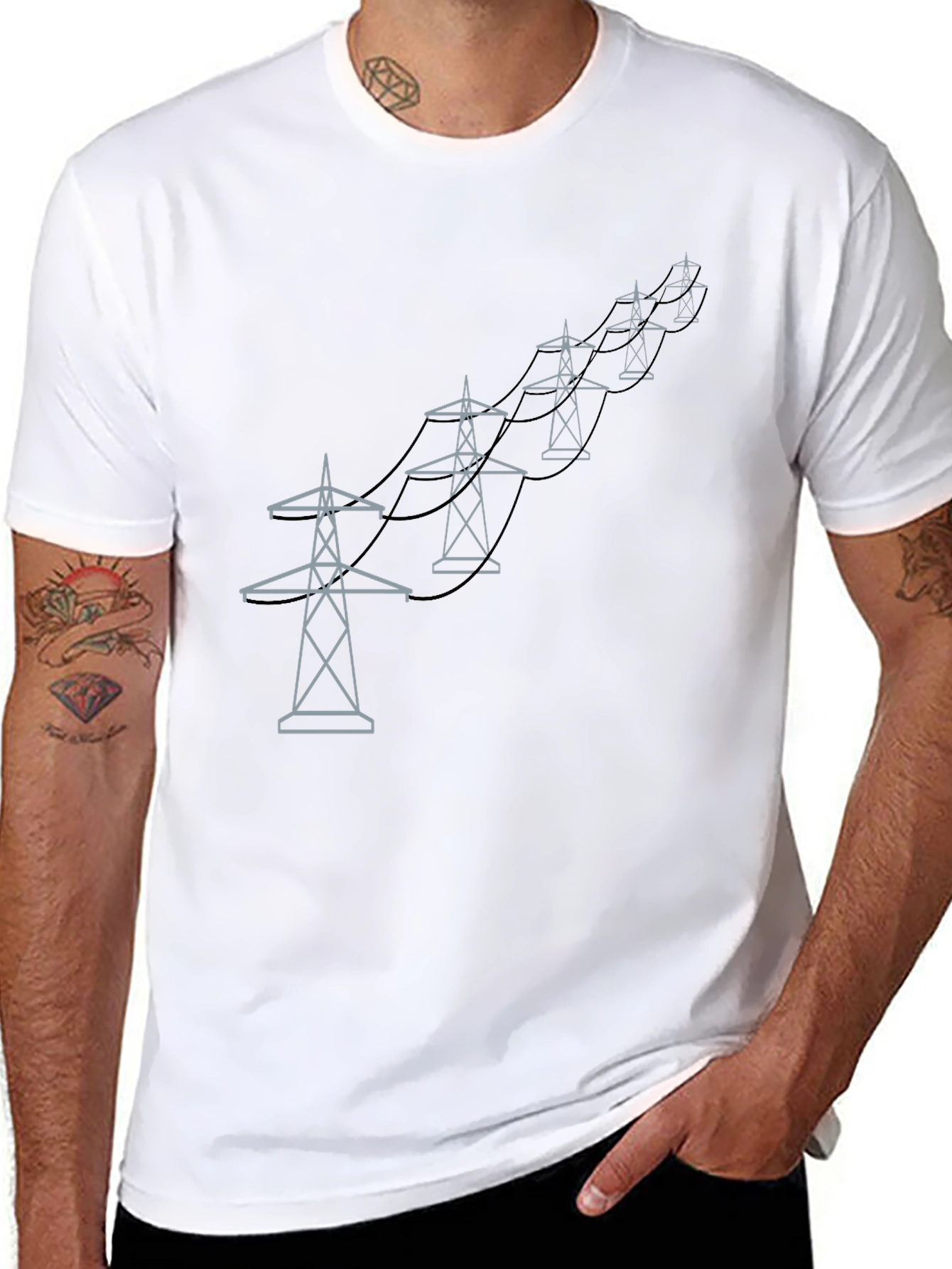 Power Line Tower Graphic Tee
