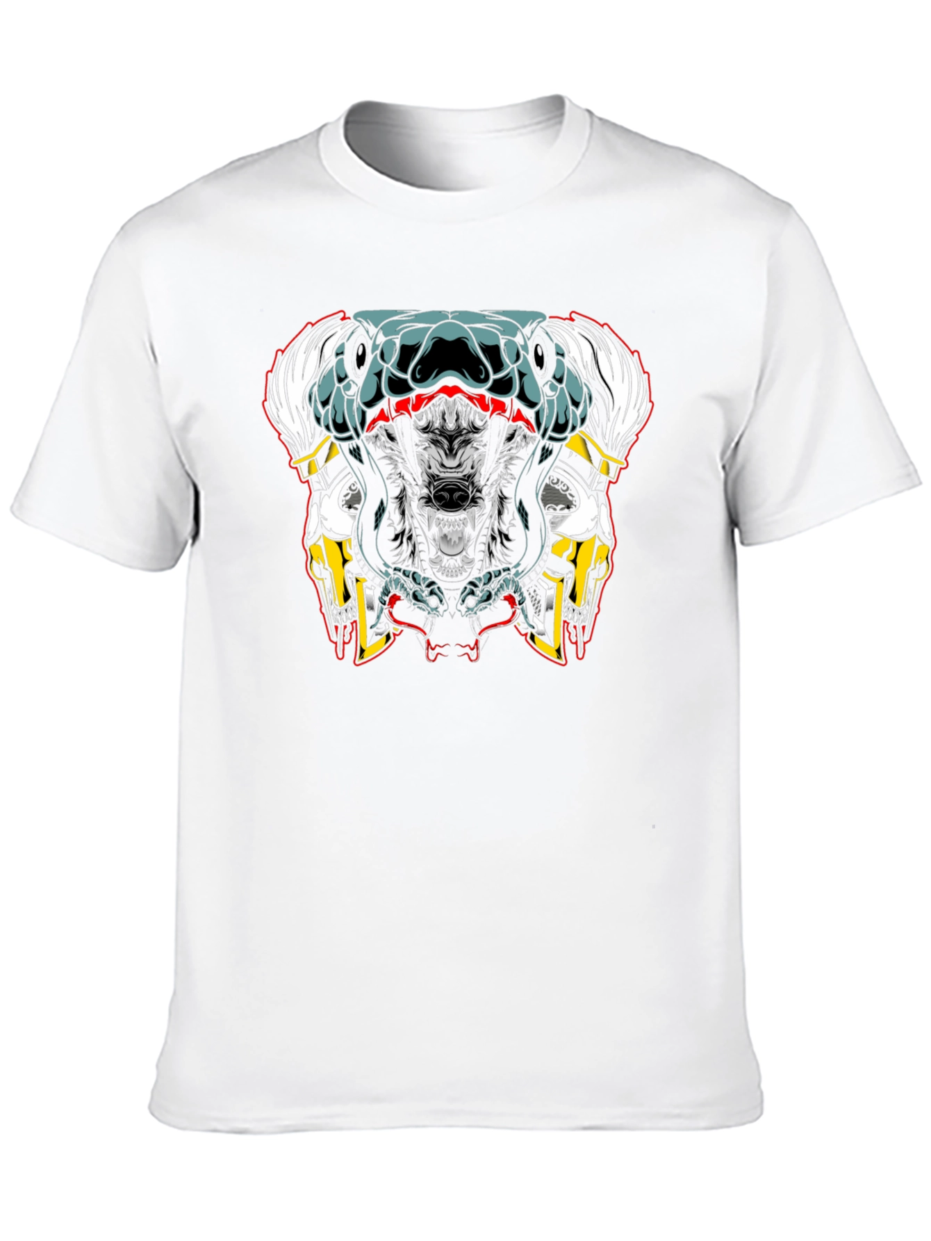 Wolf Snake Skull Graphic Tee