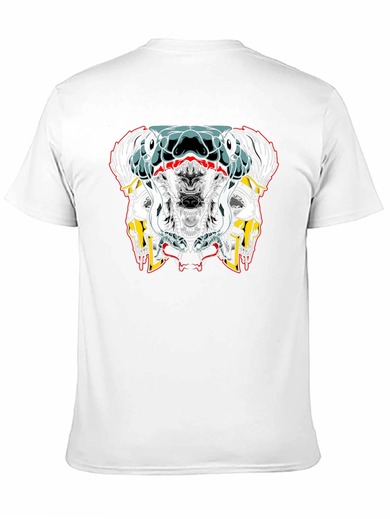 Wolf Snake Skull Graphic Tee