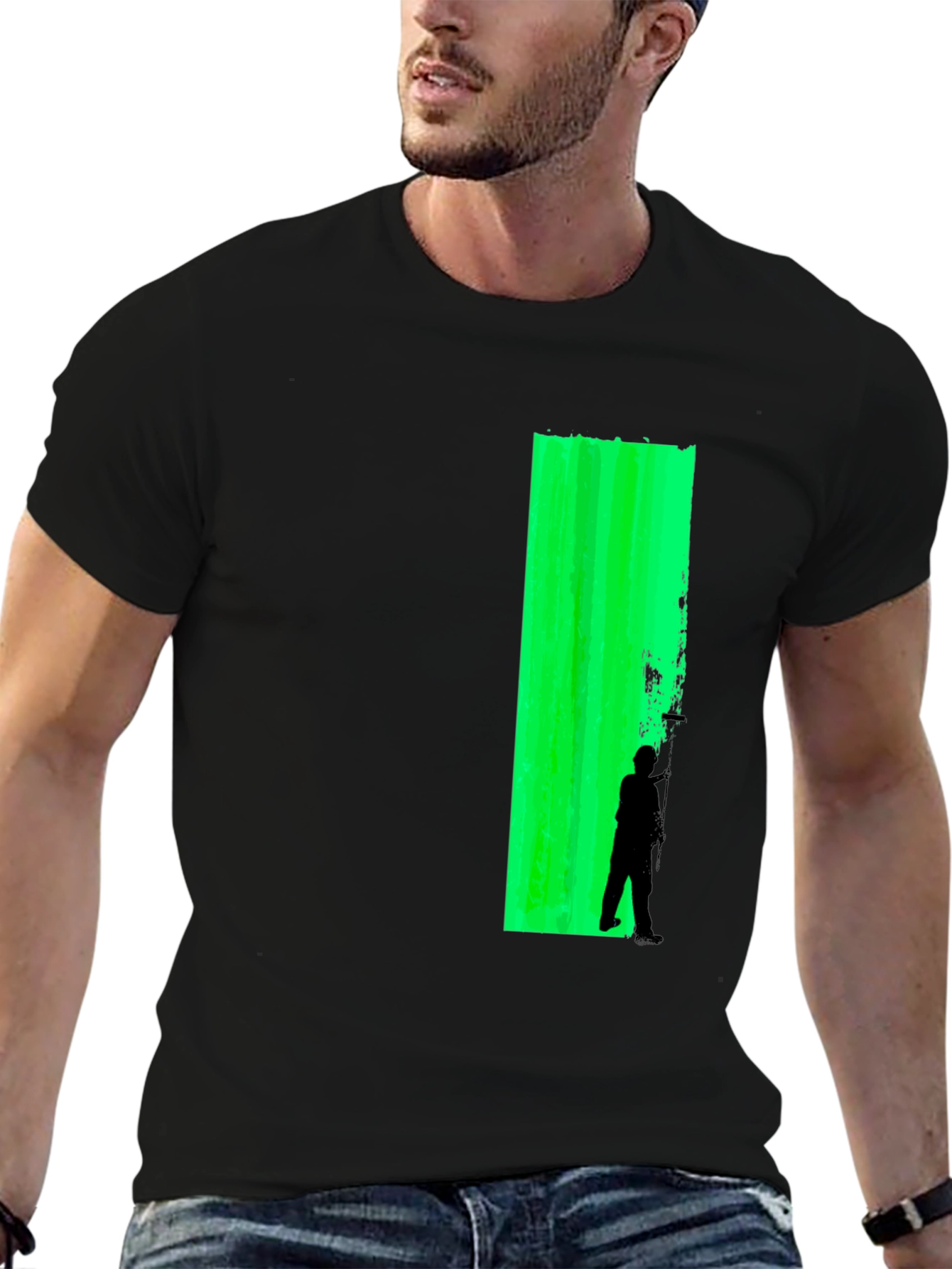 Green Wall Silhouette Graphic T-Shirt