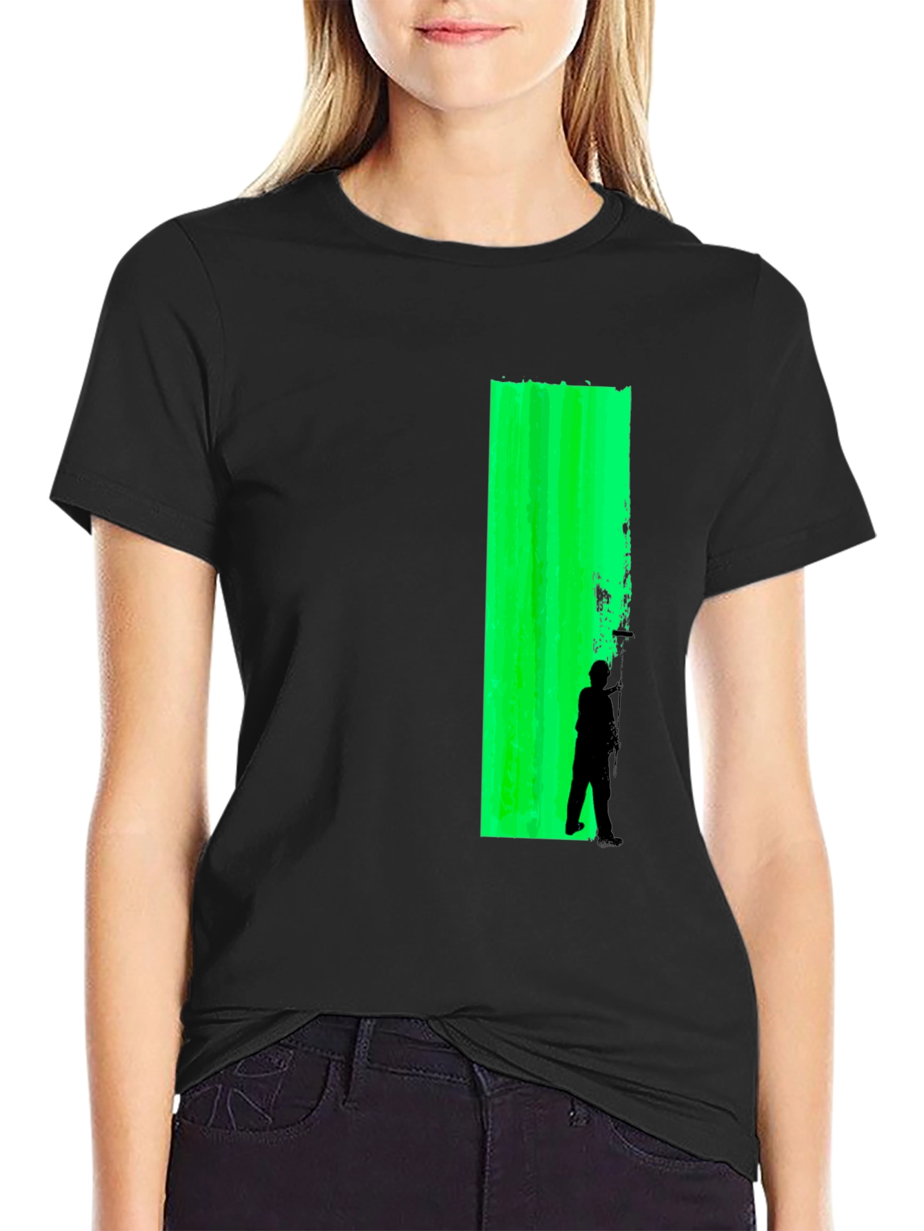 Green Wall Silhouette Graphic T-Shirt