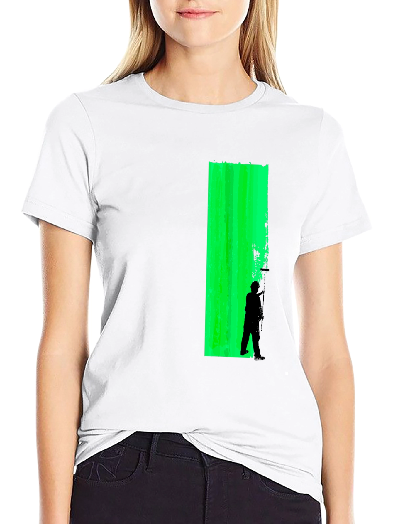 Green Wall Silhouette Graphic T-Shirt