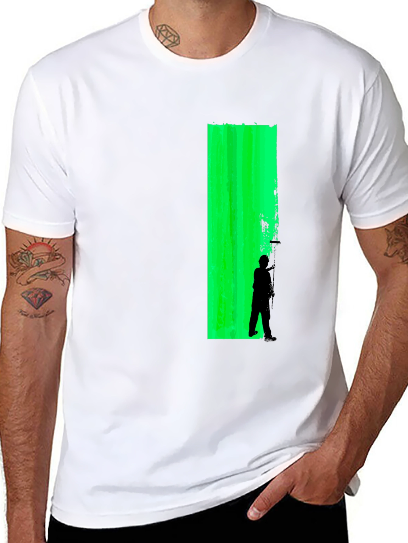 Green Wall Silhouette Graphic T-Shirt