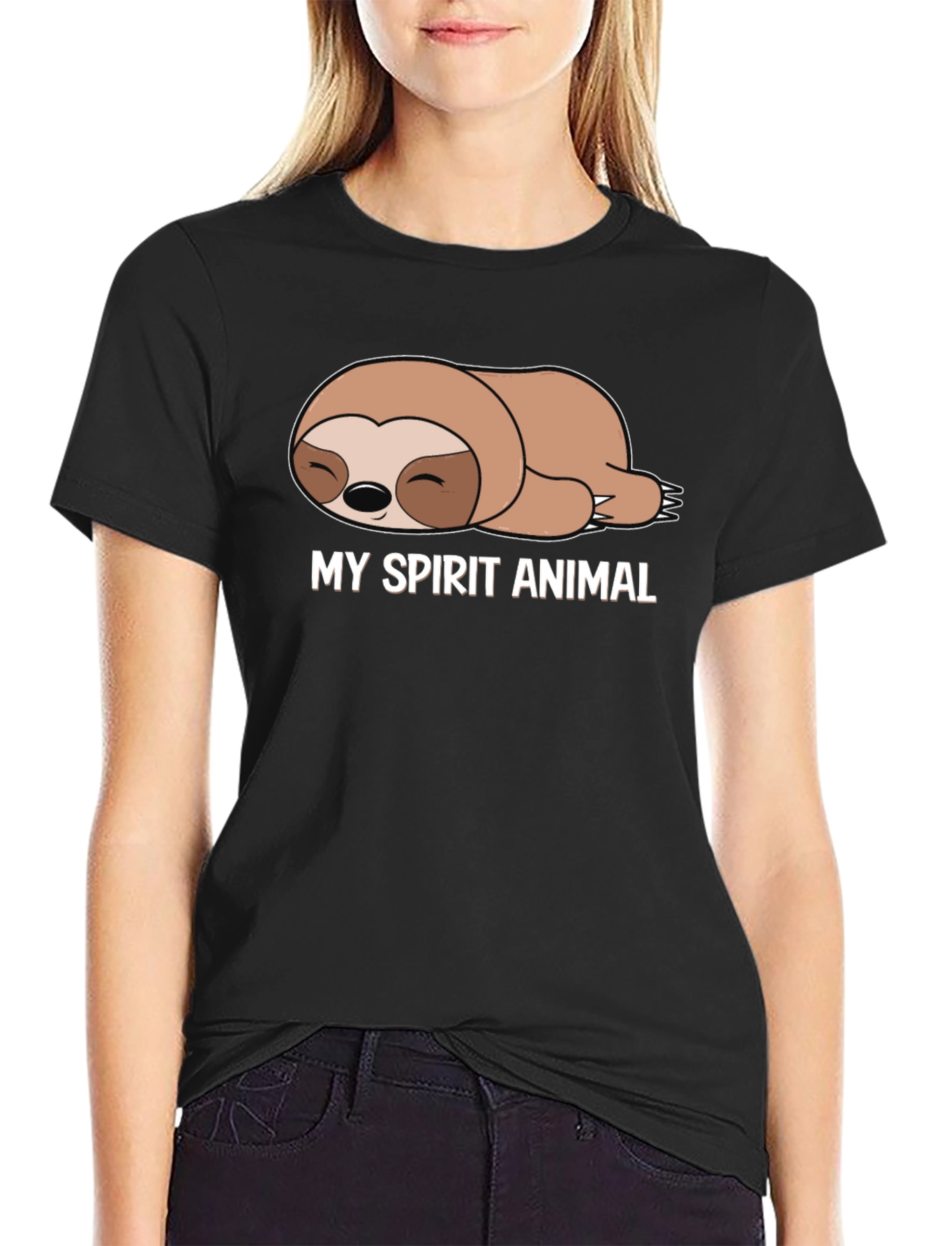 Sloth Spirit Animal Graphic T-Shirt